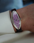 Cartier White Gold Baignoire Allongee with Diamond and Sapphire Pave Dial Ref. 2514