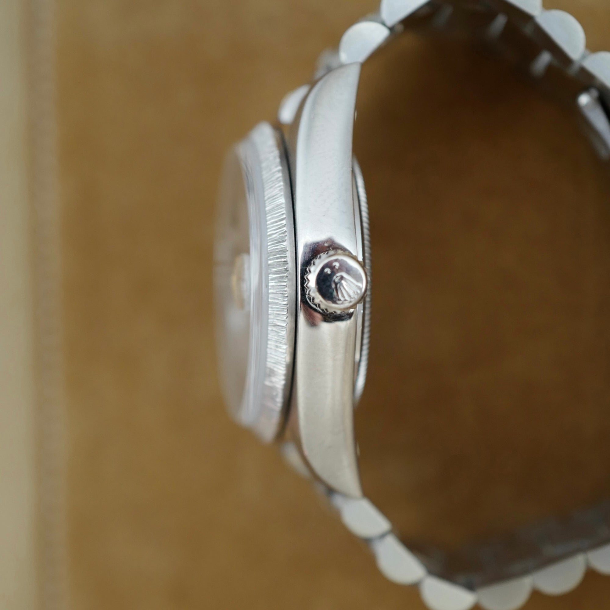 Rolex - Rolex White Gold Day-Date Bark Pave Diamond Watch Ref. 18079 - The Keystone Watches