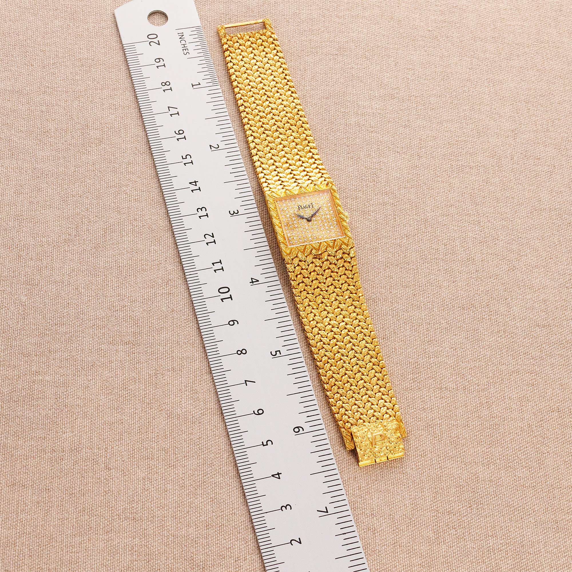 Piaget - Piaget Yellow Gold Tradition Ref. 9352 with Pave Dial - The Keystone Watches