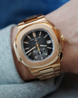 Patek Philippe Rose Gold Nautilus Chronograph Watch Ref. 5980, Tiffany & Co., 2018