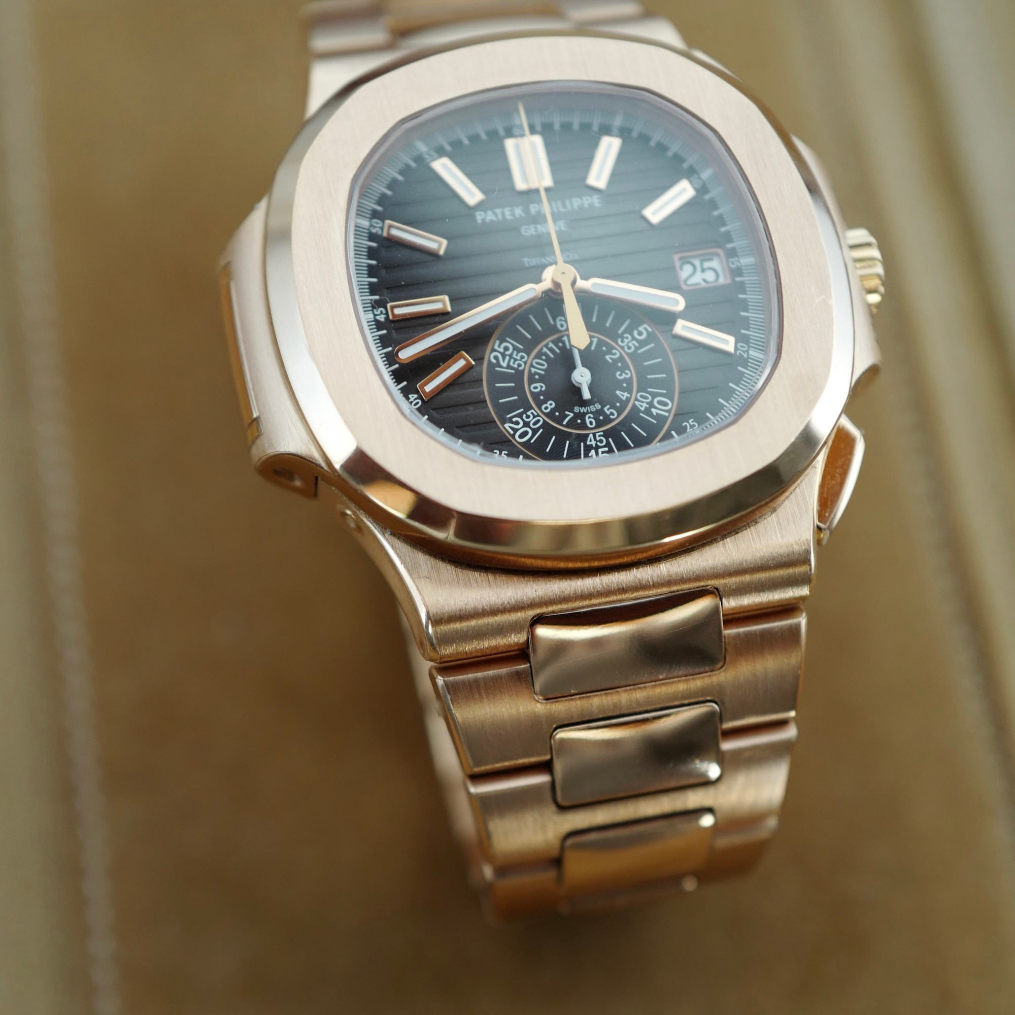 Patek Philippe Rose Gold Nautilus Chronograph Watch Ref. 5980, Tiffany & Co., 2018