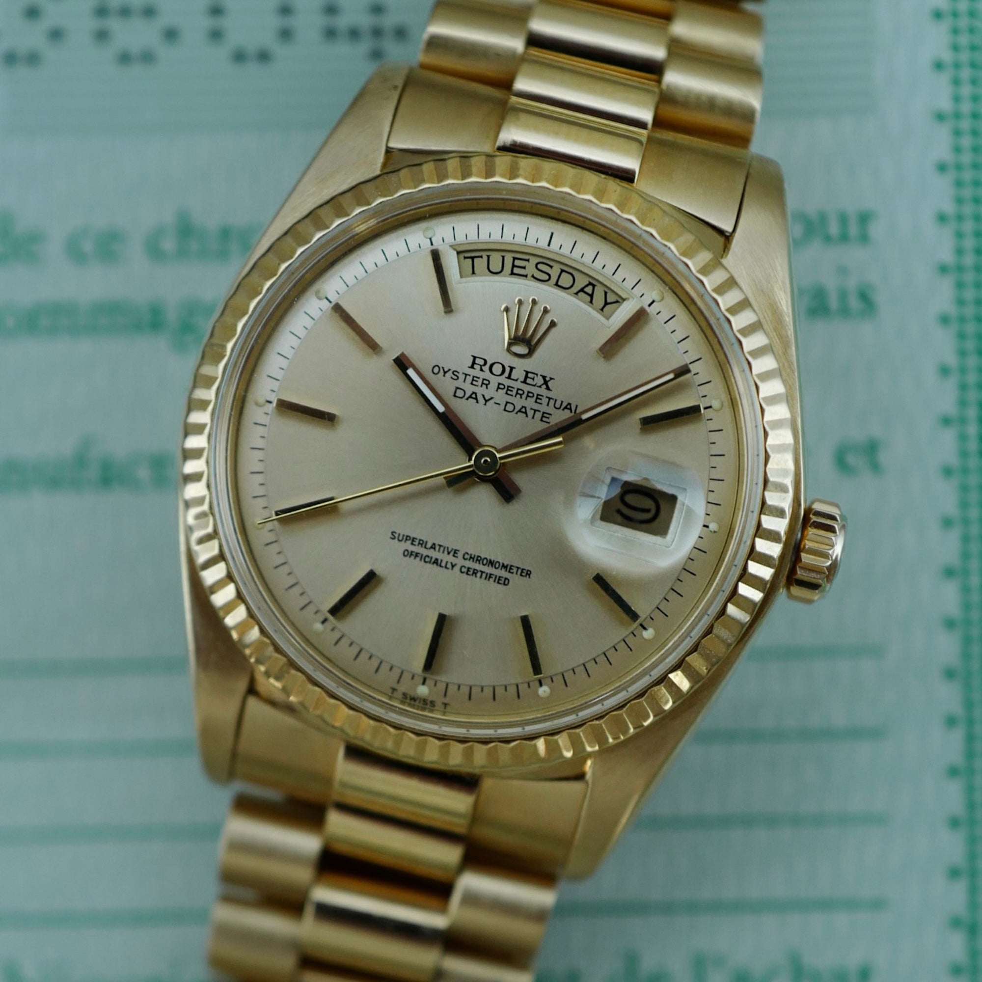 Rolex - Rolex Yellow Gold Day Date Ref. 1803 with Box and Papers - The Keystone Watches