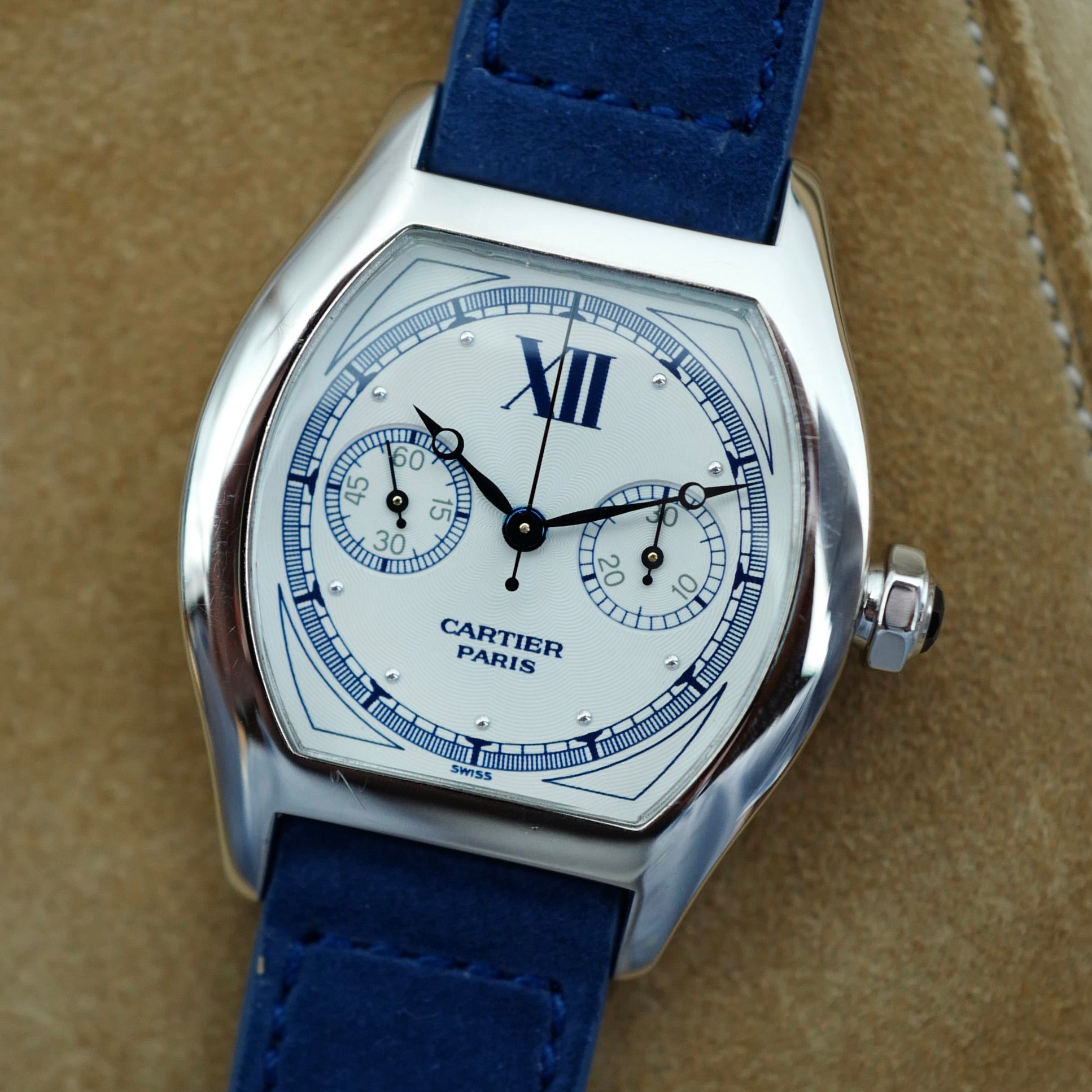 Cartier - Cartier White Gold Monopoussir Chronograph Watch Ref. 2396 (New Arrival) - The Keystone Watches