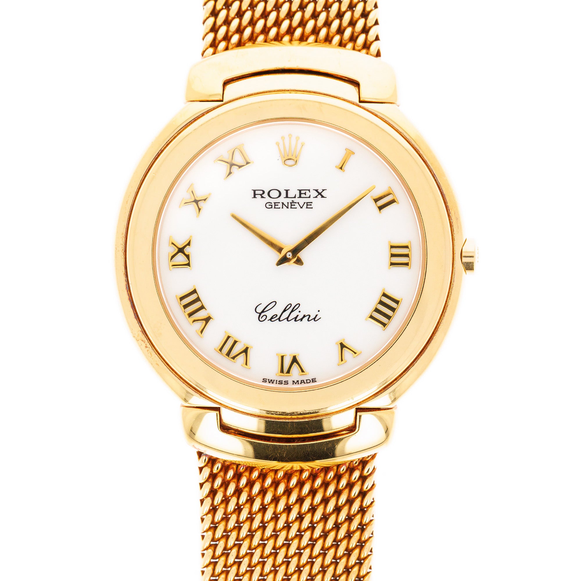 Rolex Yellow Gold Cellini wtih Mesh Band Ref. 6623/8 in New Old Stock Condition