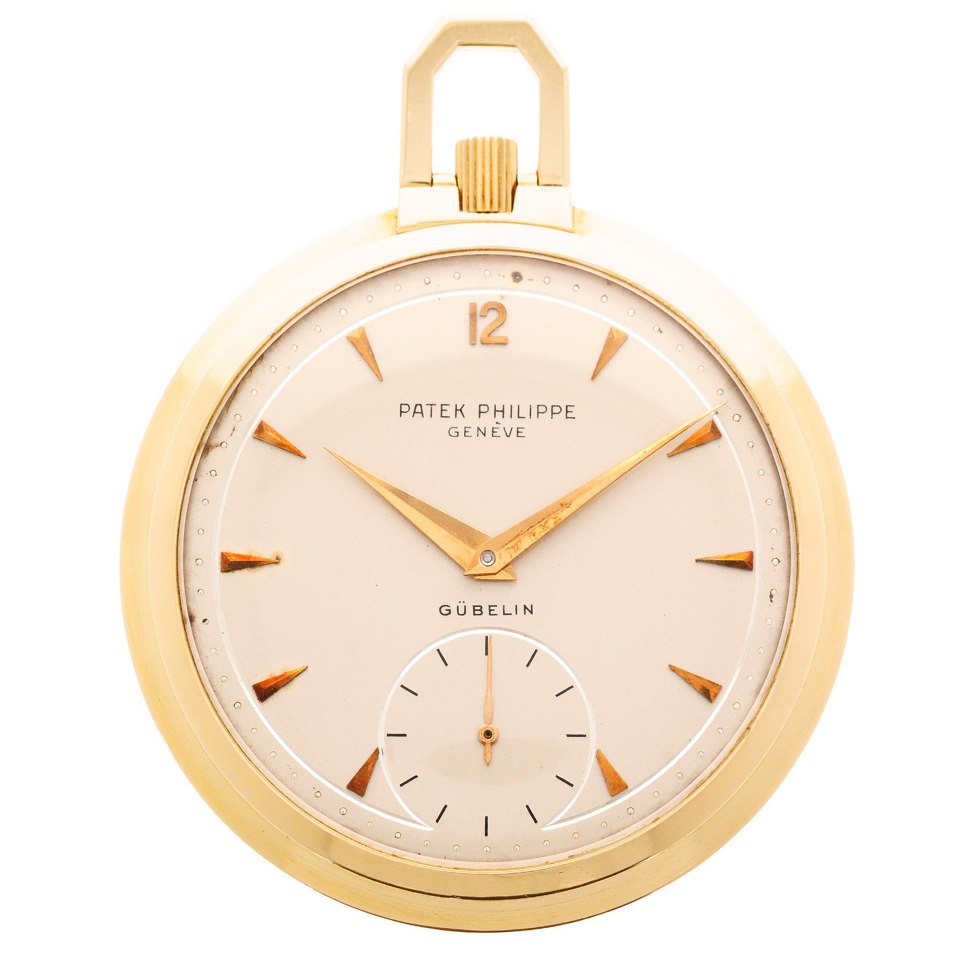 Patek Philippe Yellow Gold Pocket Watch Ref 770 Retailed by Gubelin