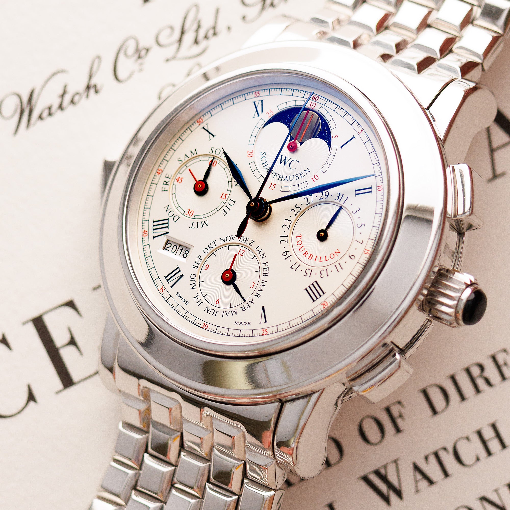 IWC Platinum Il Destriero Scafusia Grand Complication Bracelet Watch