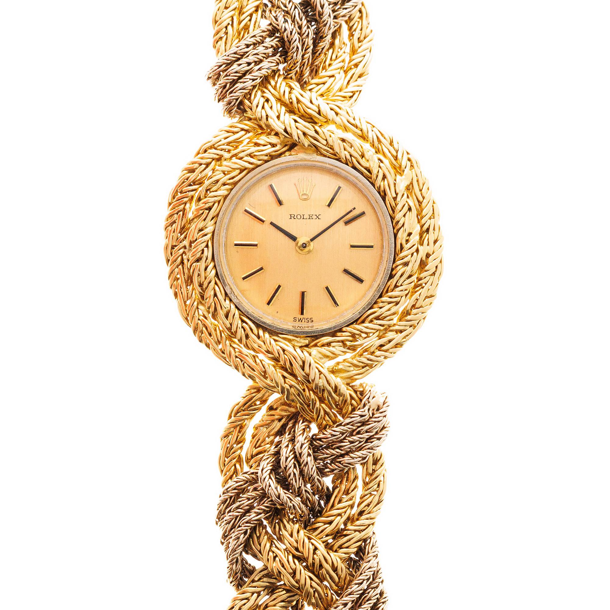 Rolex Yellow & White Gold Braided Bracelet Watch