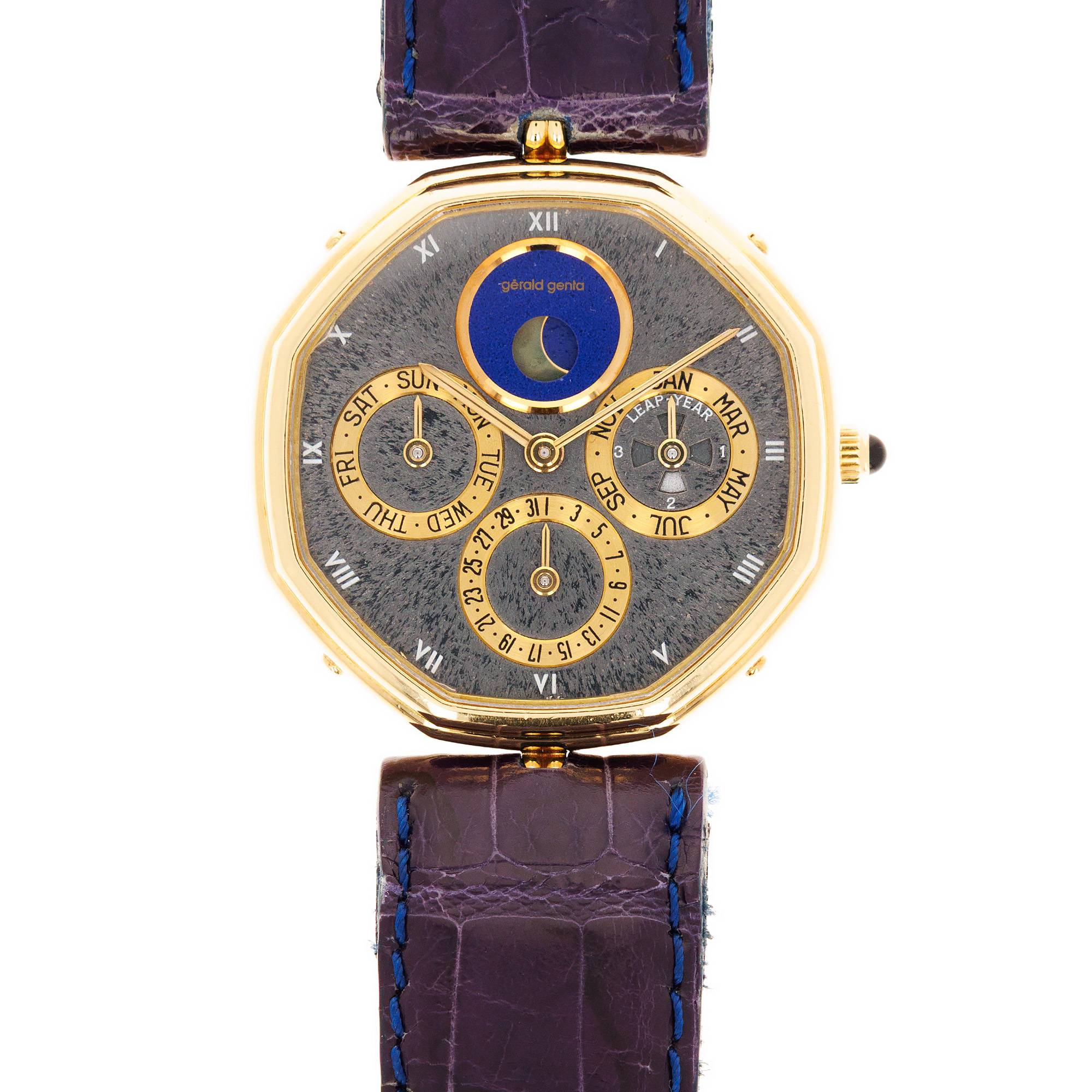 Gerald Genta - Gerald Genta Yellow Gold Octo Perpetual with Obsidian and Lapis Dial Ref. 2840.4 - The Keystone Watches