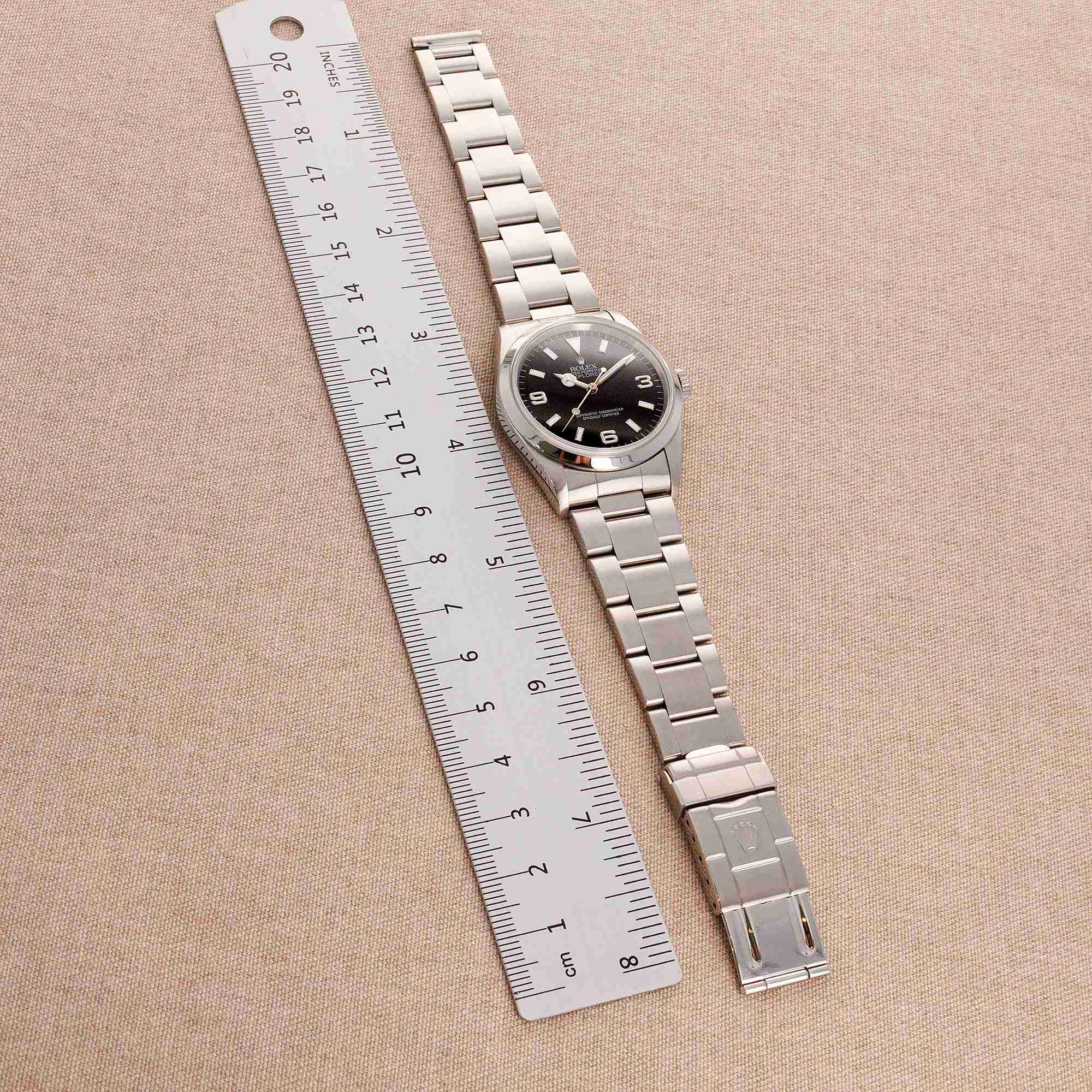 Rolex Steel Explorer Watch Ref. 14270 with Tritium Dial and Original Papers