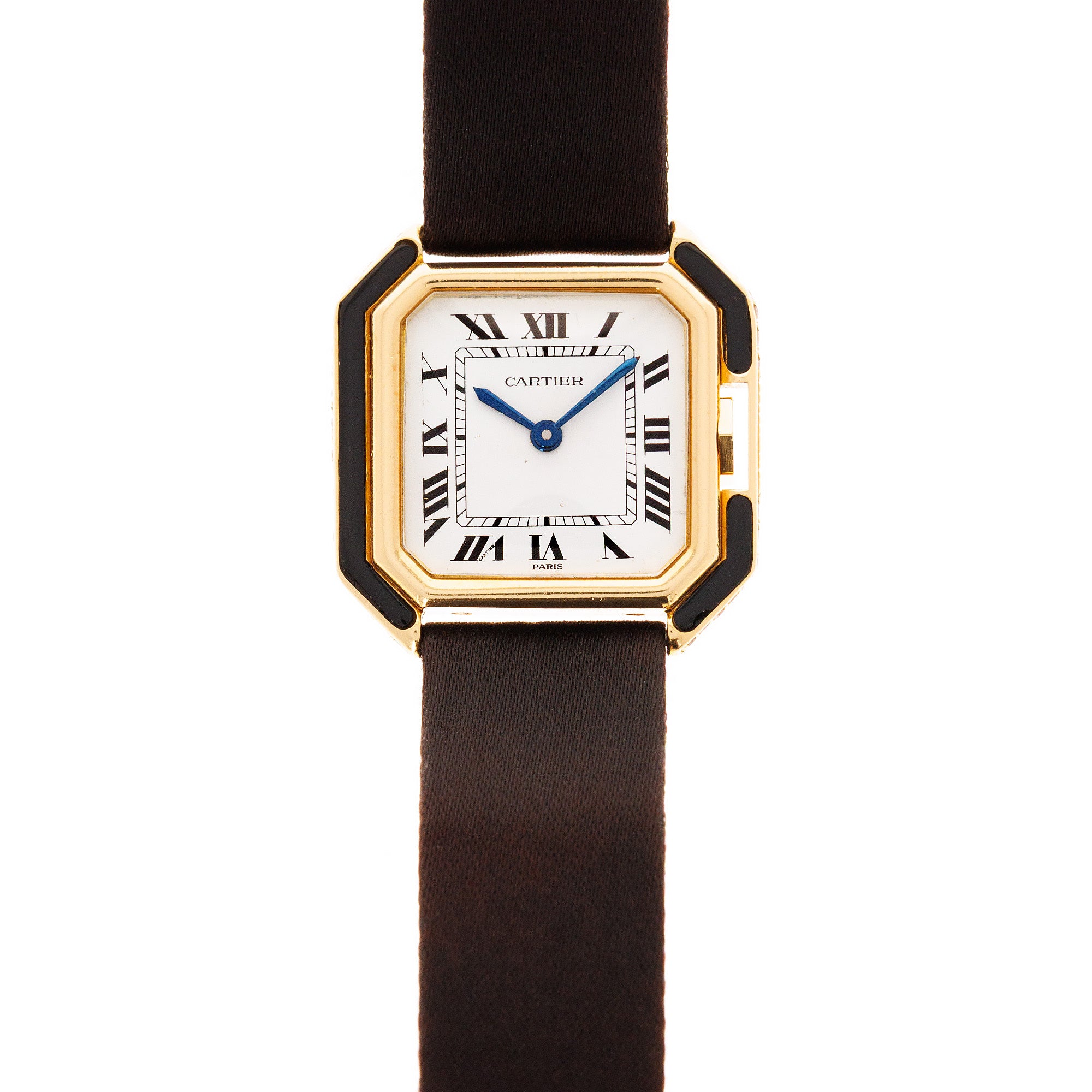 Cartier - Cartier Yellow Gold Ceinture Onyx & Diamond Watch - The Keystone Watches