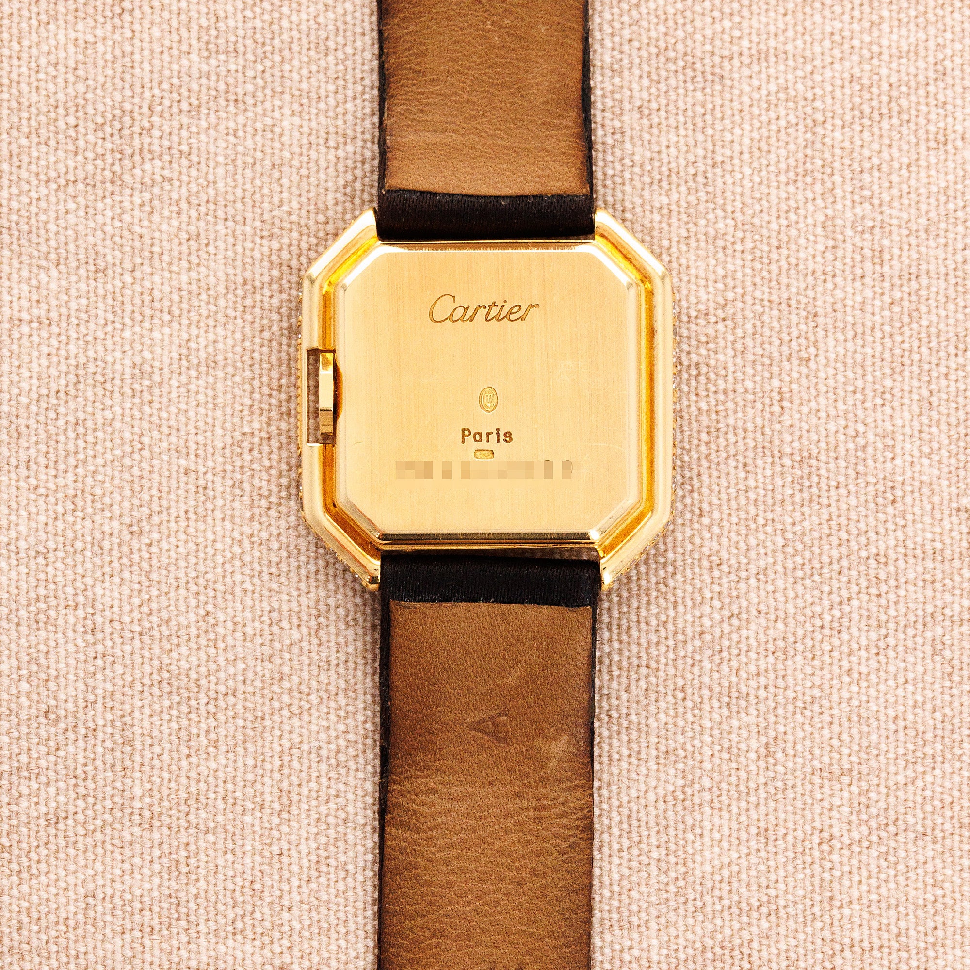 Cartier - Cartier Yellow Gold Ceinture Onyx & Diamond Watch - The Keystone Watches