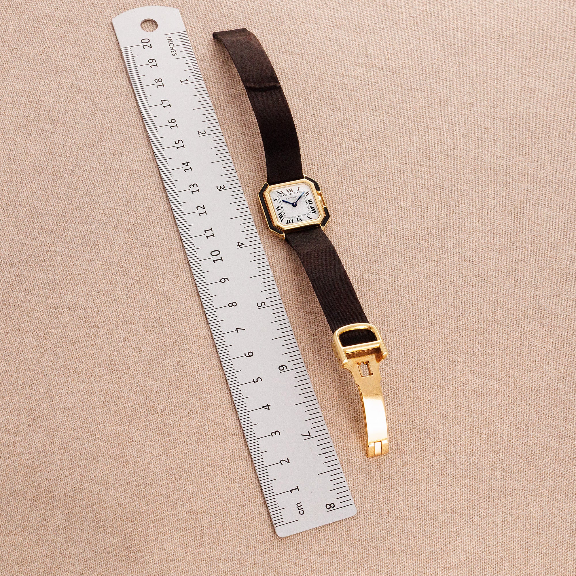 Cartier - Cartier Yellow Gold Ceinture Onyx & Diamond Watch - The Keystone Watches
