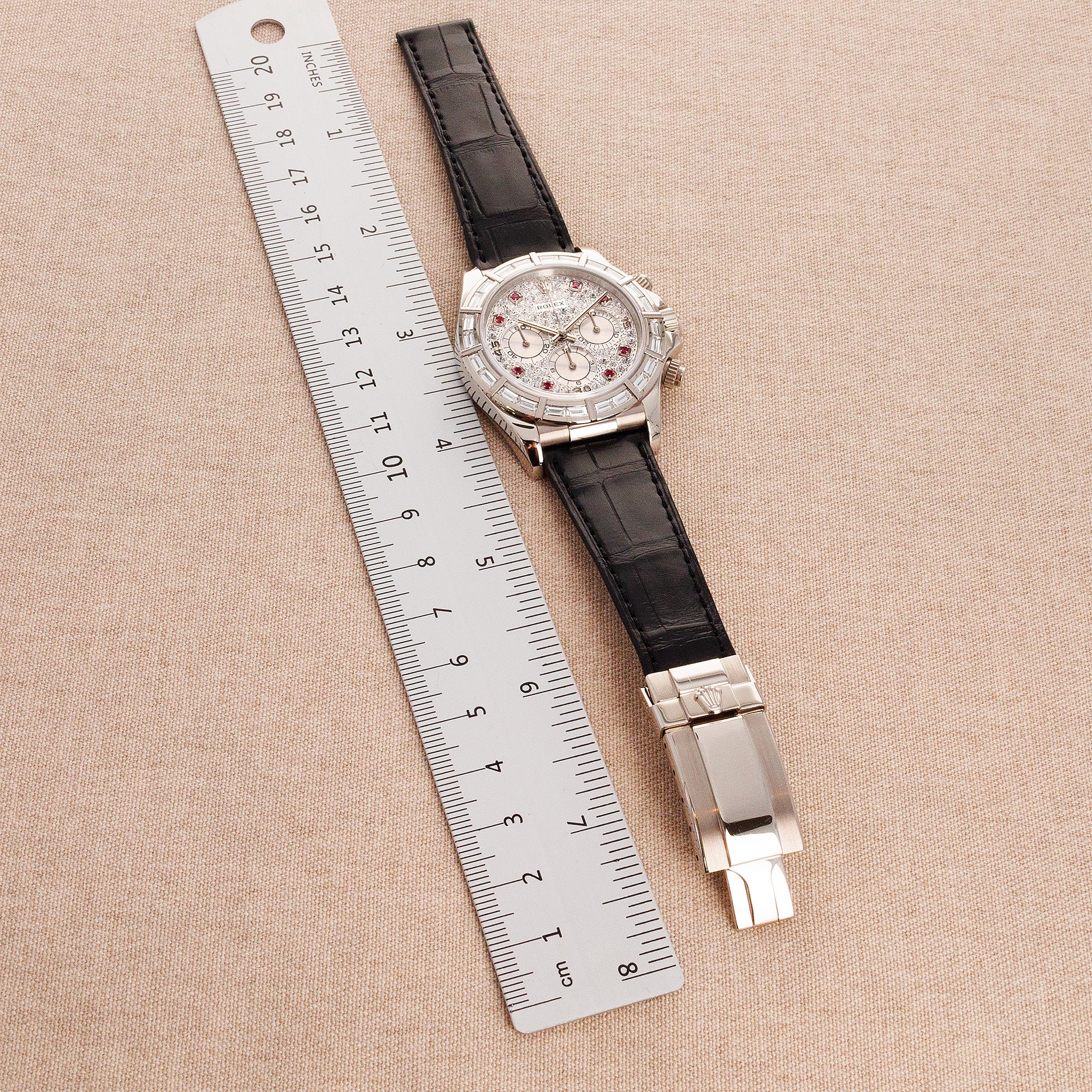 Rolex White Gold Zenith Daytona Ref. 16589 with Factory Diamonds