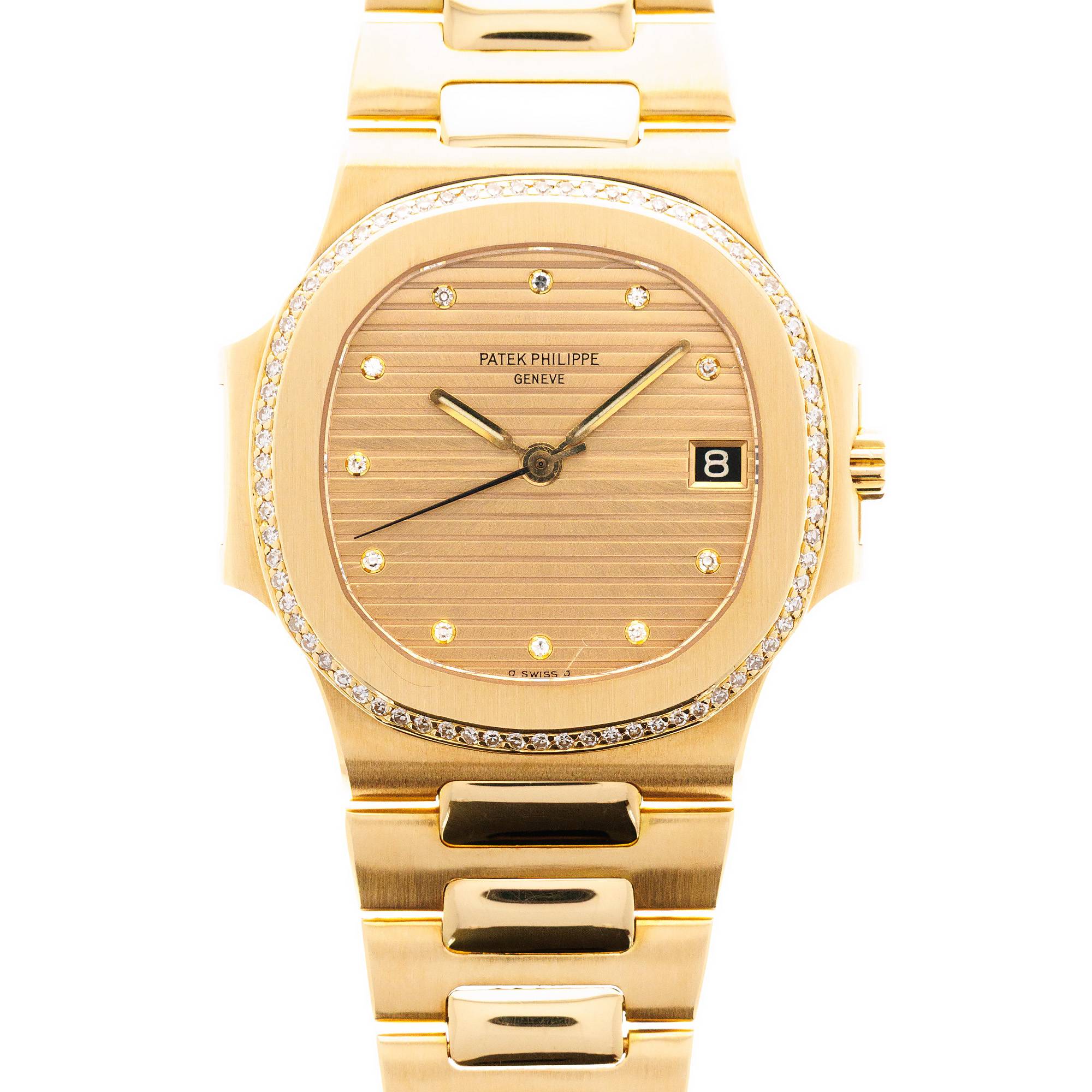 Patek Philippe Yellow Gold Nautilus Diamond Watch Ref. 3800
