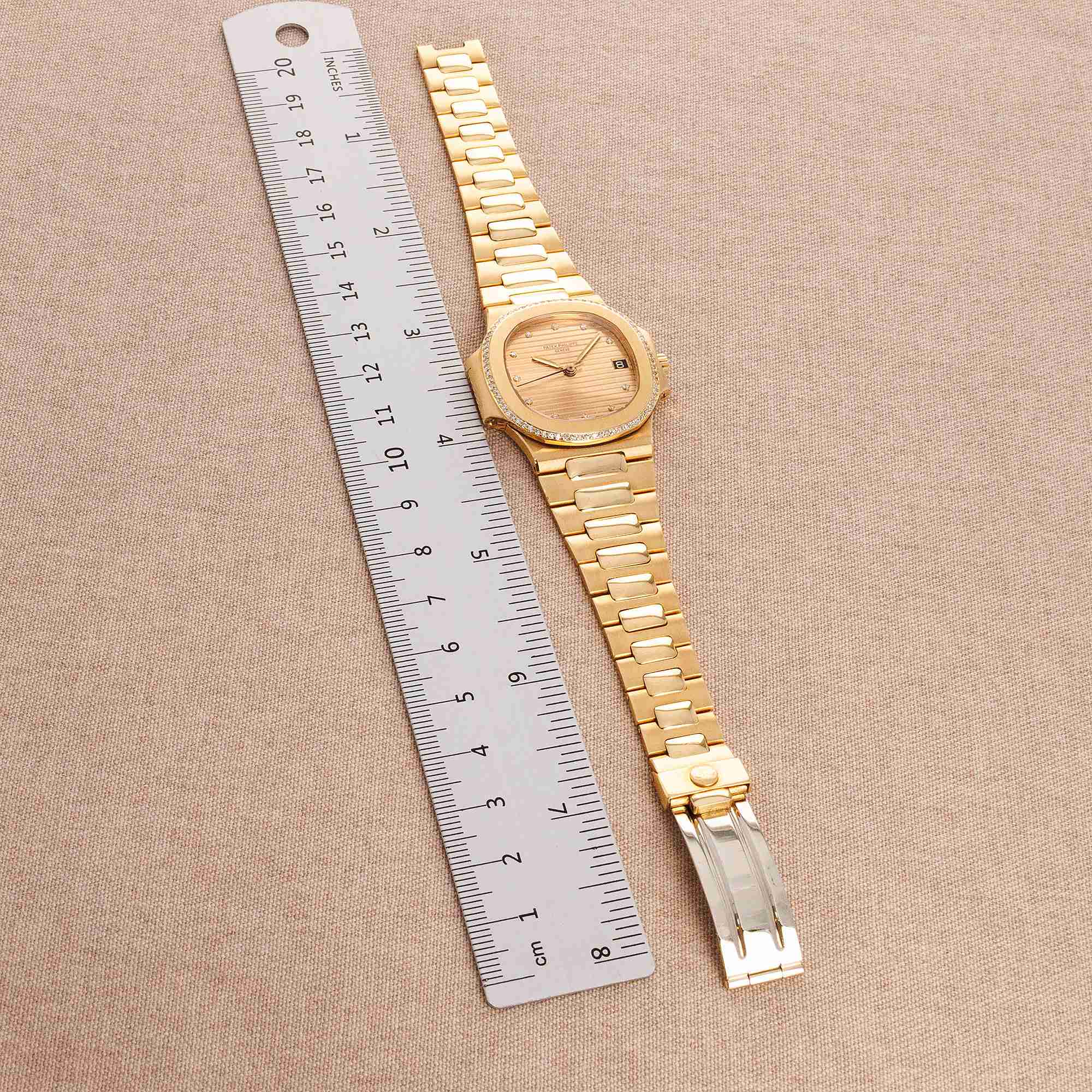 Patek Philippe Yellow Gold Nautilus Diamond Watch Ref. 3800