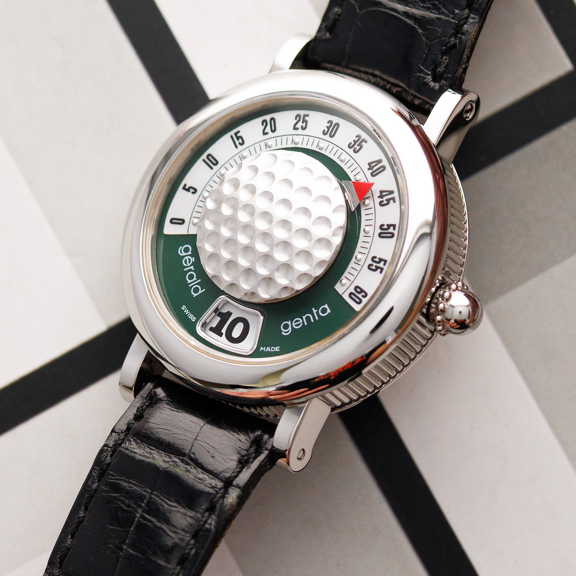 Gerald Genta Steel Retro Ref. G3636 Golf Ball and MOP Watch