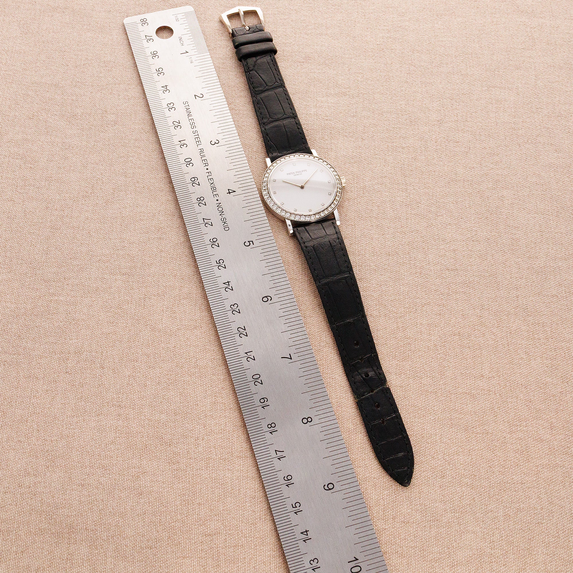 Patek Philippe White Gold Calatrava Ref. 5006 with Factory Dialmonds