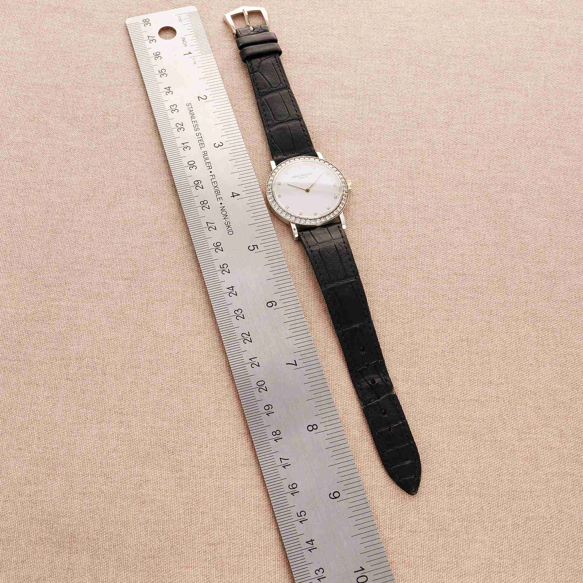 Patek Philippe White Gold Calatrava Ref. 5006 with Factory Dialmonds