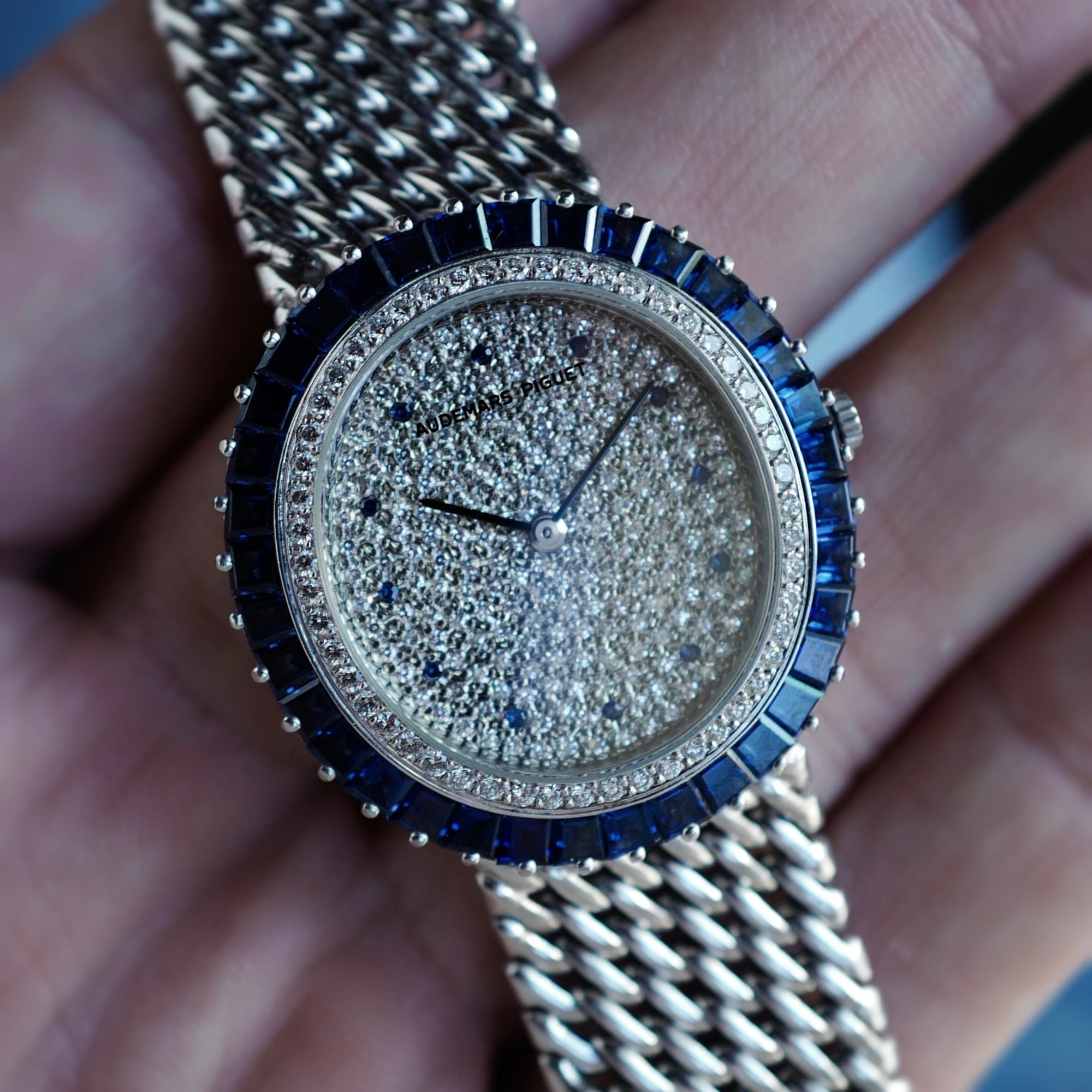 Audemars Piguet White Gold Diamond & Sapphire Watch Ref. 14781 with Original Warranty (New Arrival)