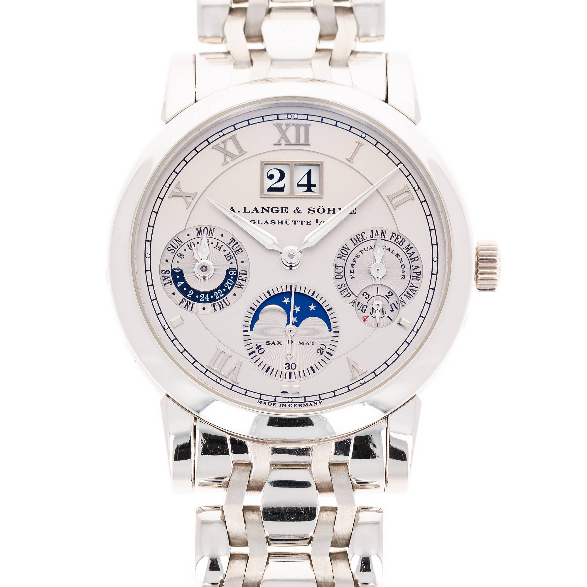 A. Lange & Sohne Platinum Langematic Perpetual 310.225 on Wellendorff Bracelet