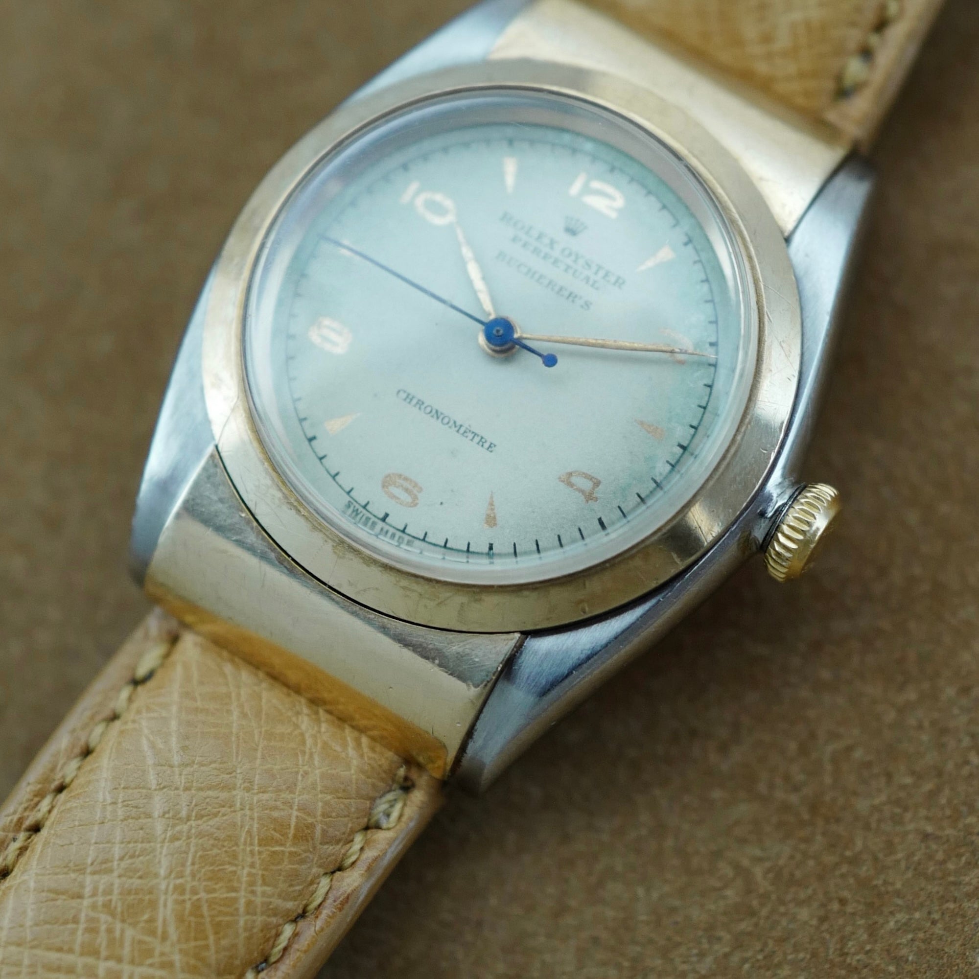Rolex Two-Tone Oyster Perpetual Hooded Bubbleback Ref. 3065, Retailed by Bucherers (New Arrival)