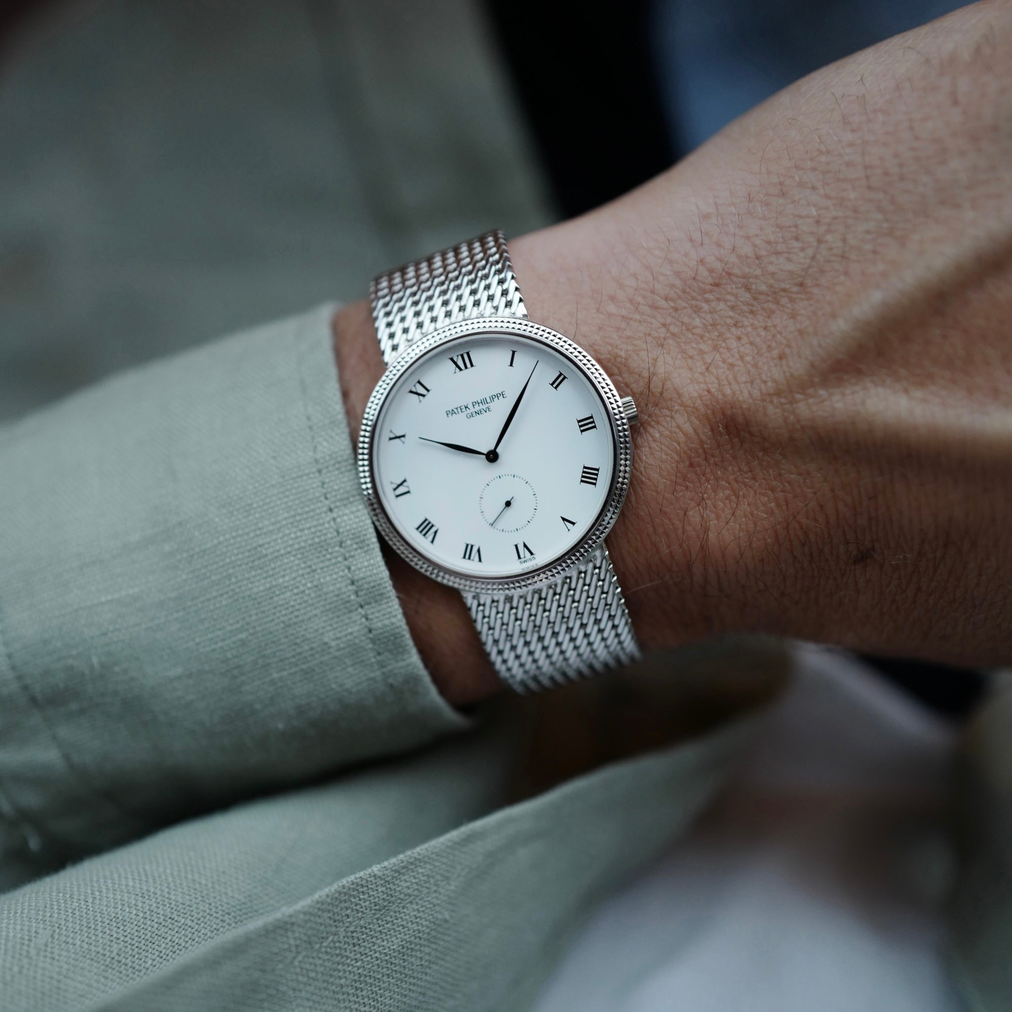Patek Philiipe White Gold Calatrava Watch Ref. 3919 (New Arrival)