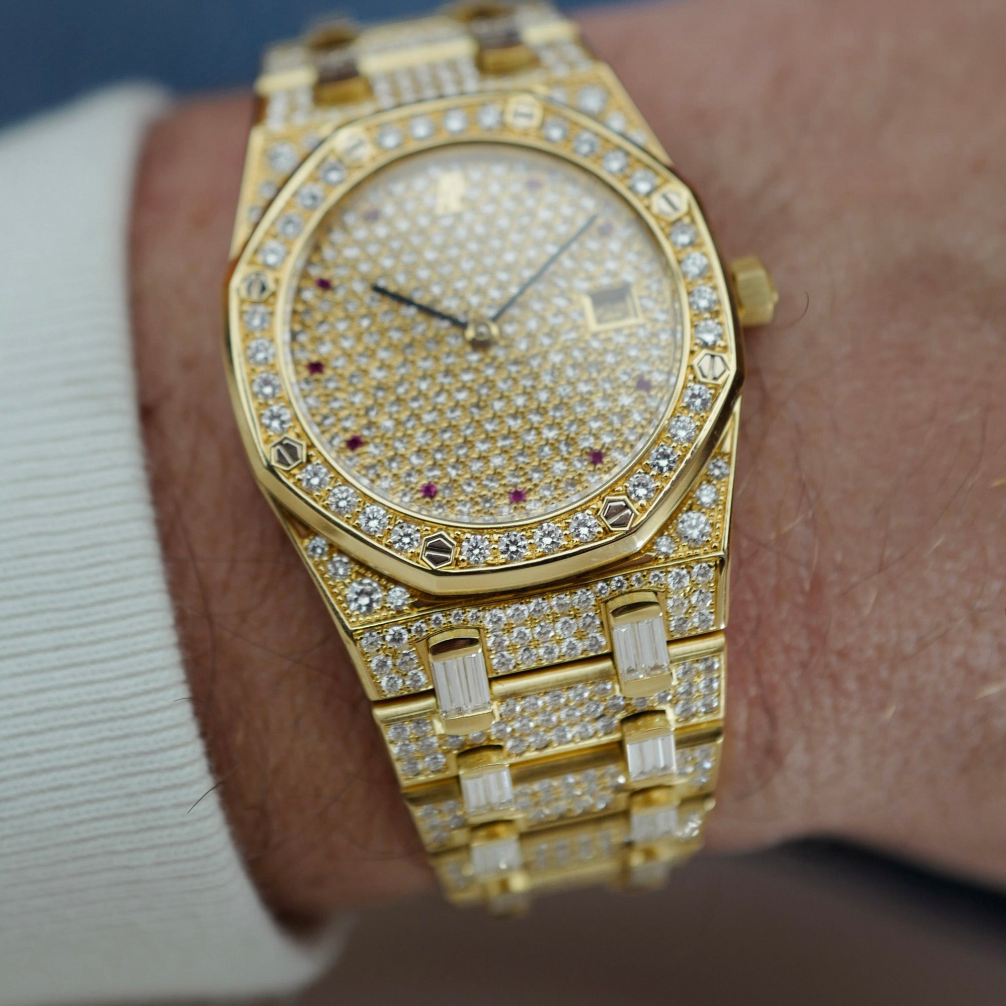 Audemars Piguet YG Royal Oak Factory Diamonds 56343BA Naked