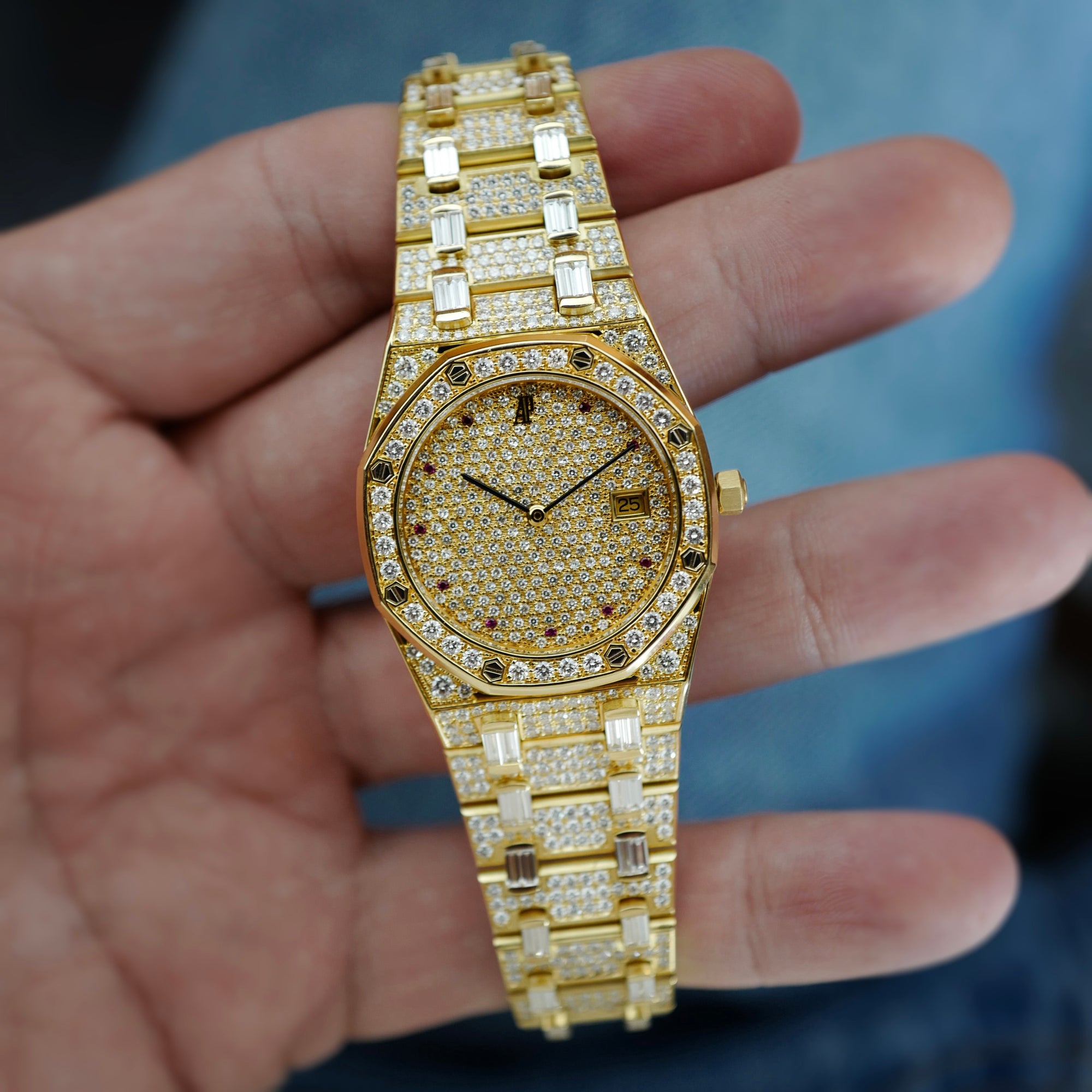 Audemars Piguet YG Royal Oak Factory Diamonds 56343BA Naked
