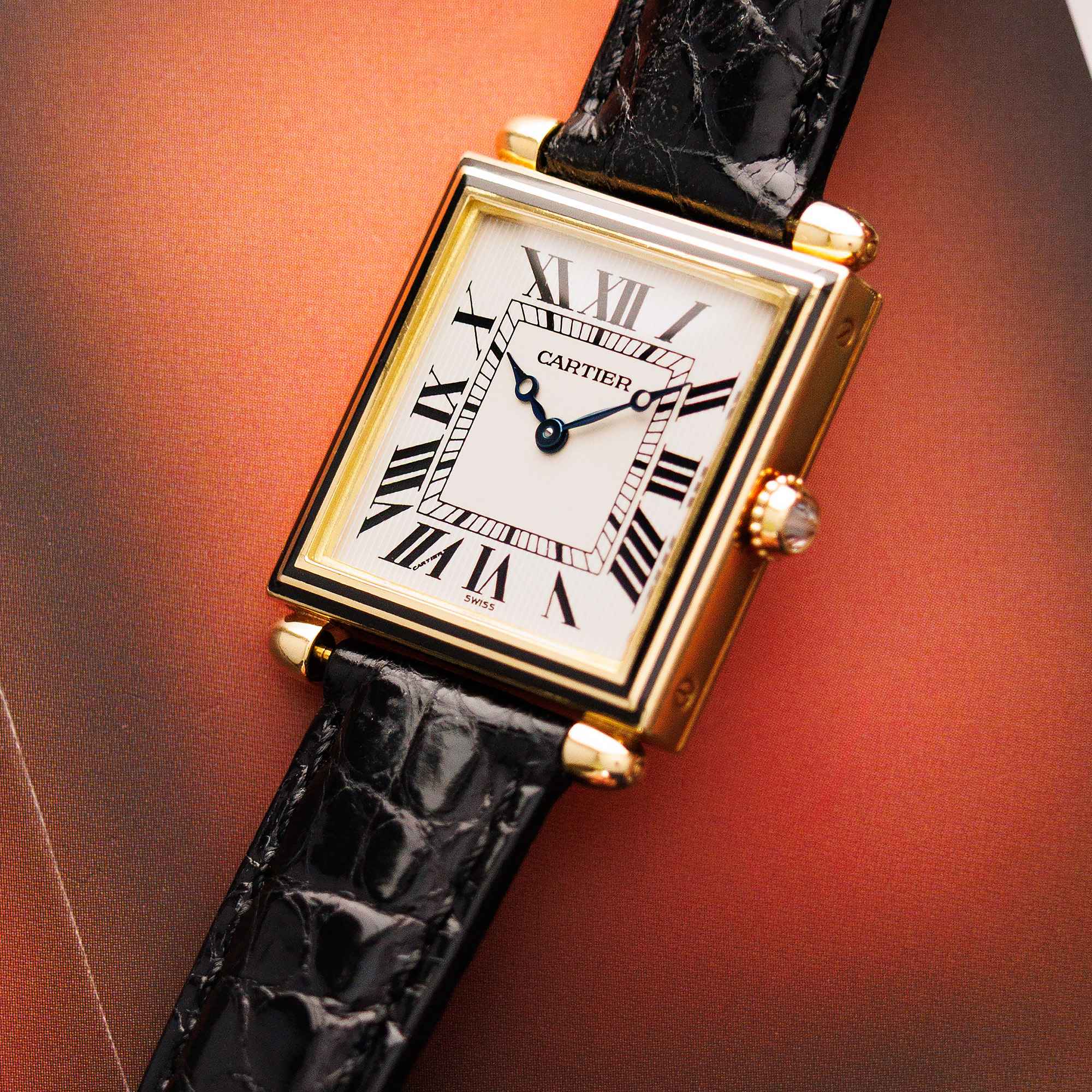 Cartier - Cartier Yellow Gold Tank Obus Ref. 1630 with Black Enamel - The Keystone Watches