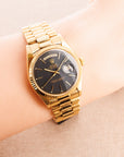 Rolex Yellow Gold Day Date Ref. 1803 with Flawless Matte Black dial