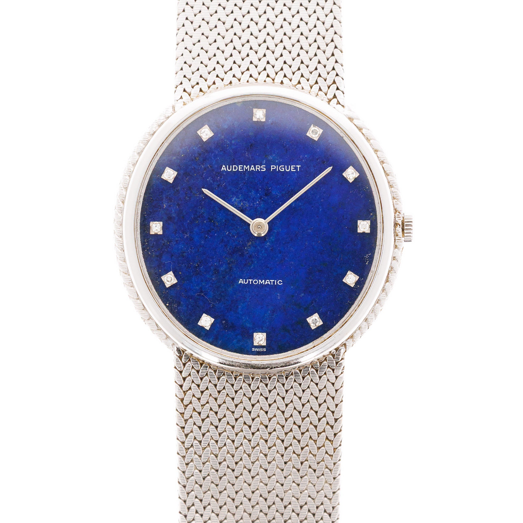 Audemars Piguet White Gold Automatic Bracelet Watch with Lapis Lazuli Dial