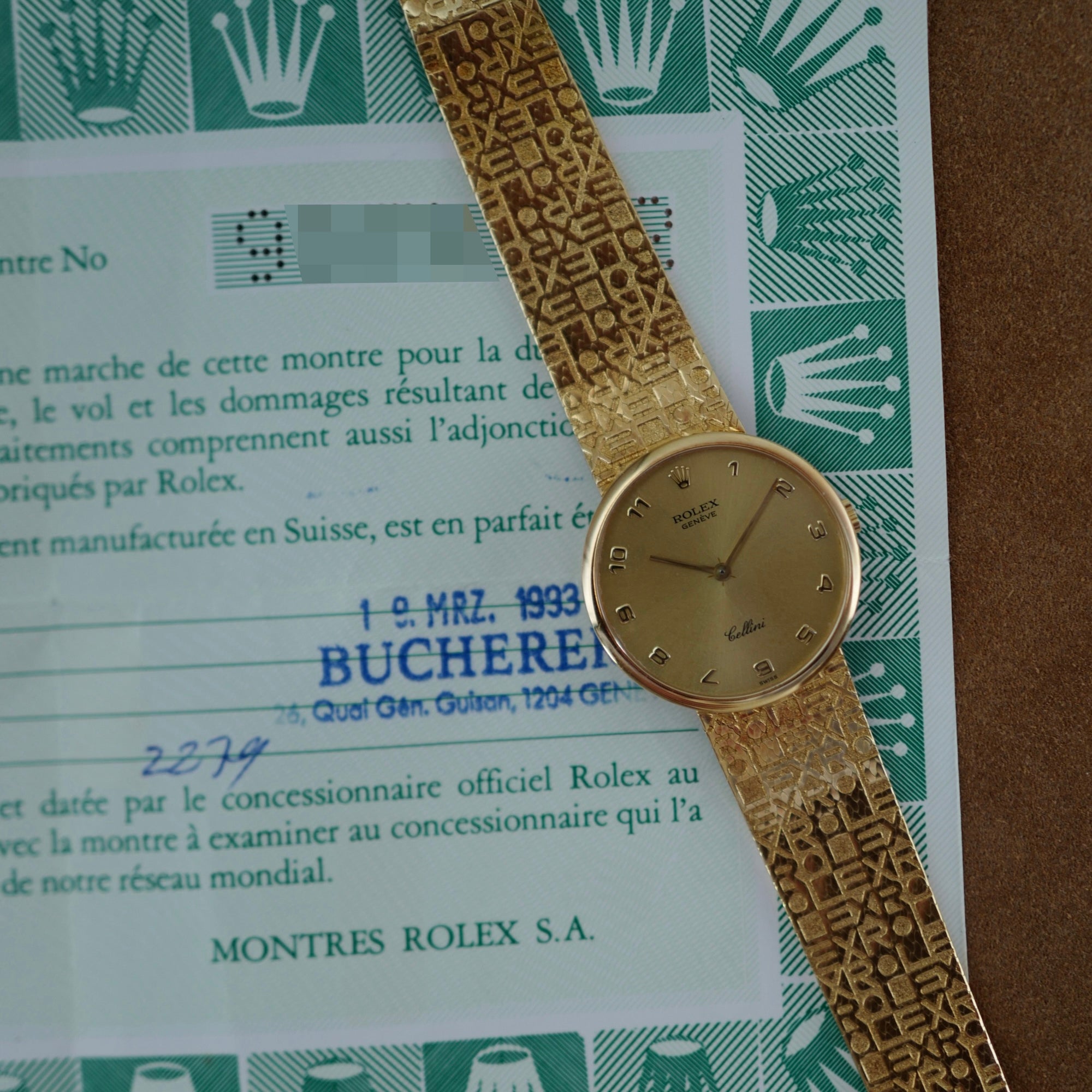 Rolex Yellow Gold Cellini Watch Ref. 4934/8 with Logo Bracelet