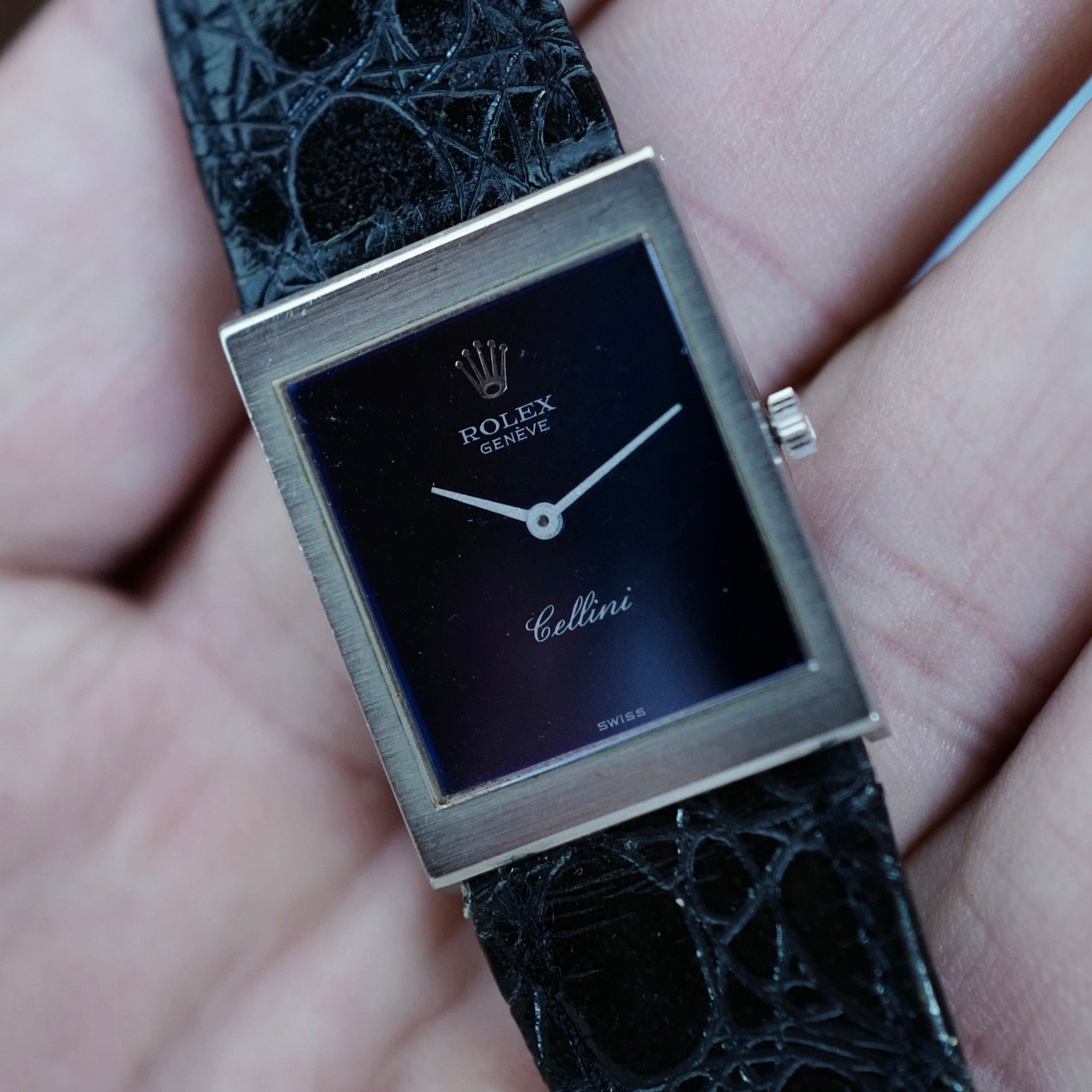 Rolex White Gold Cellini Watch Ref. 4014/9 with Blue Dial (New Arrival)