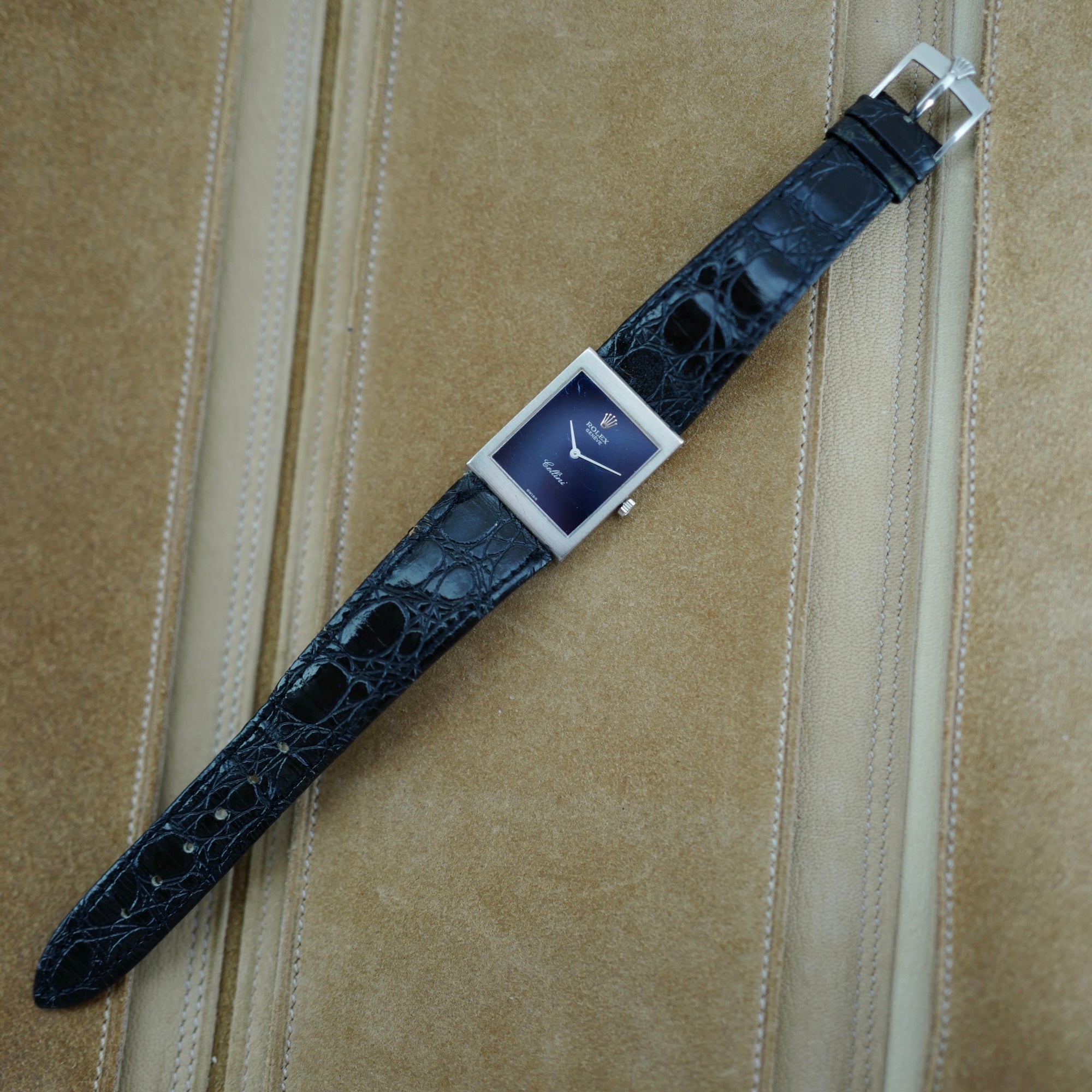 Rolex White Gold Cellini Watch Ref. 4014/9 with Blue Dial (New Arrival)