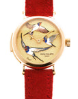Patek Philippe Rose Gold Rare Handcraft Minute Repeater Watch Ref. 7000 with Cloisonne Swallows