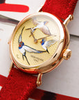 Patek Philippe Rose Gold Rare Handcraft Minute Repeater Watch Ref. 7000 with Cloisonne Swallows