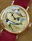 Patek Philippe Rose Gold Rare Handcraft Minute Repeater Watch Ref. 7000 with Cloisonne Swallows