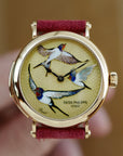 Patek Philippe Rose Gold Rare Handcraft Minute Repeater Watch Ref. 7000 with Cloisonne Swallows