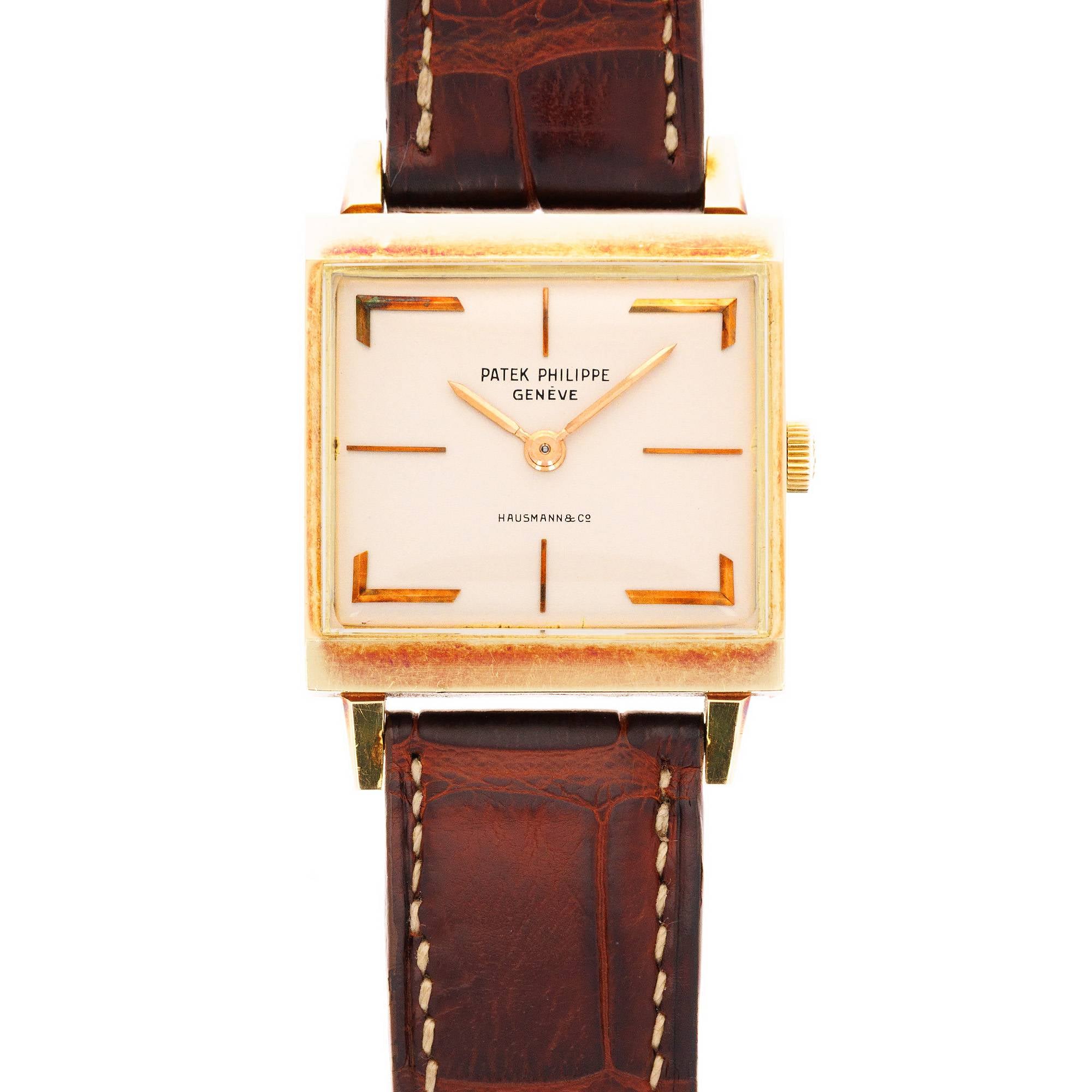 Patek Philippe Yellow Gold Square Watch Ref. 3406 Retailed by Hausmann & Co.