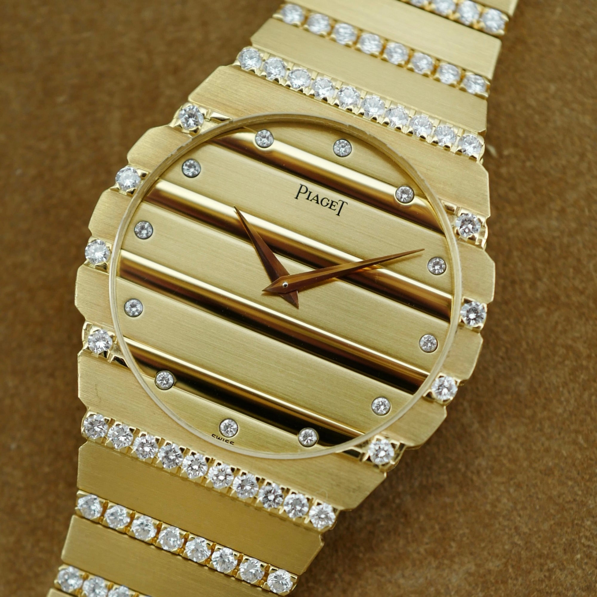 Piaget Yellow Gold Polo Watch Ref. 7661C with Original Diamonds (New Arrival)