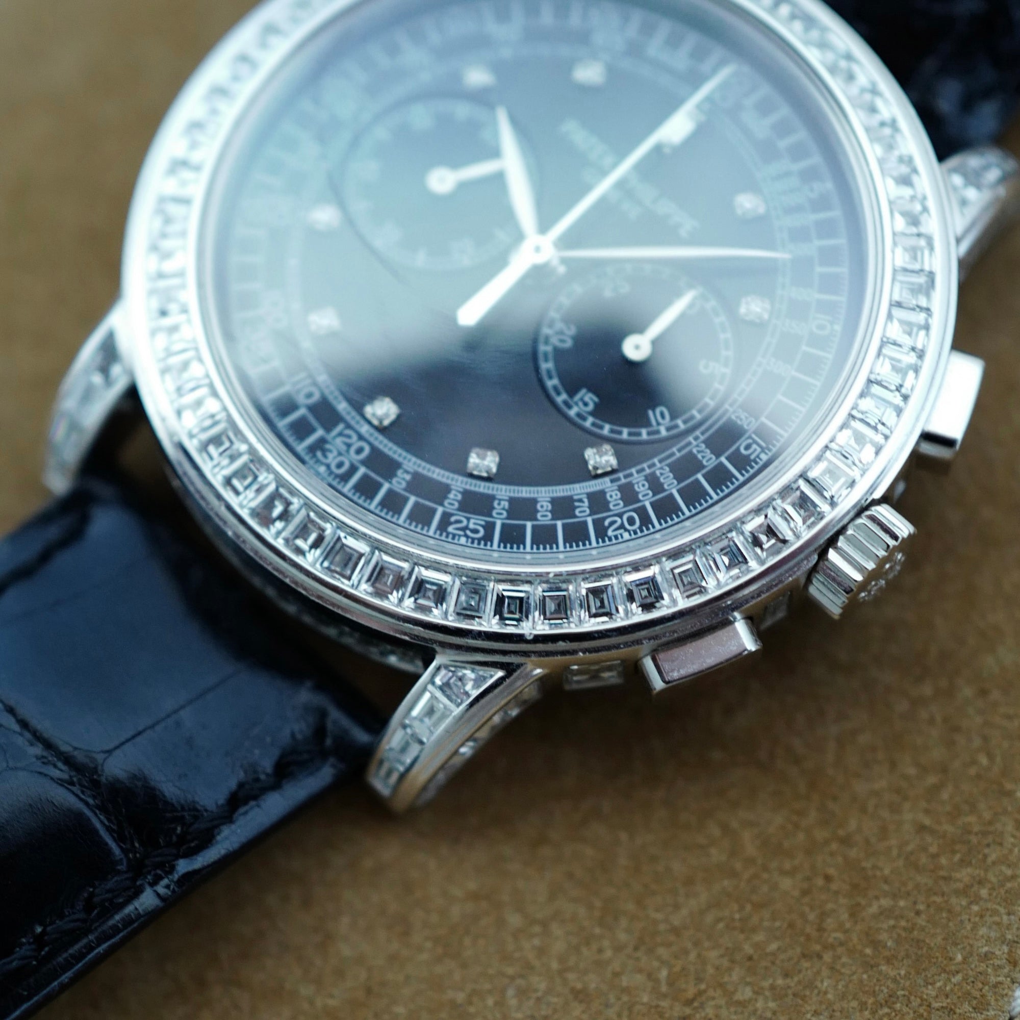 Patek Philippe White Gold Chronograph Diamond Watch Ref. 5071 (New Arrival)