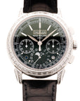 Patek Philippe Platinum Perpetual Calendar Chronograph Watch Ref. 5271 with Baguette Diamonds