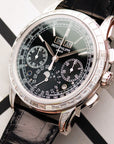 Patek Philippe Platinum Perpetual Calendar Chronograph Watch Ref. 5271 with Baguette Diamonds