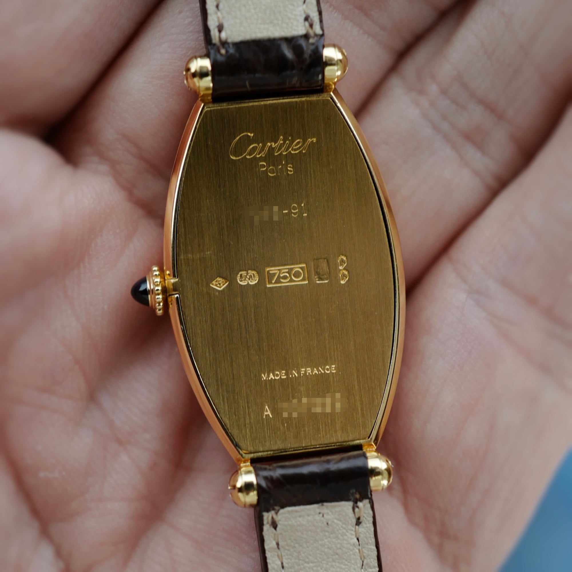 Cartier Yellow Gold Tonneau Watch, Paris 1991 (New Arrival)