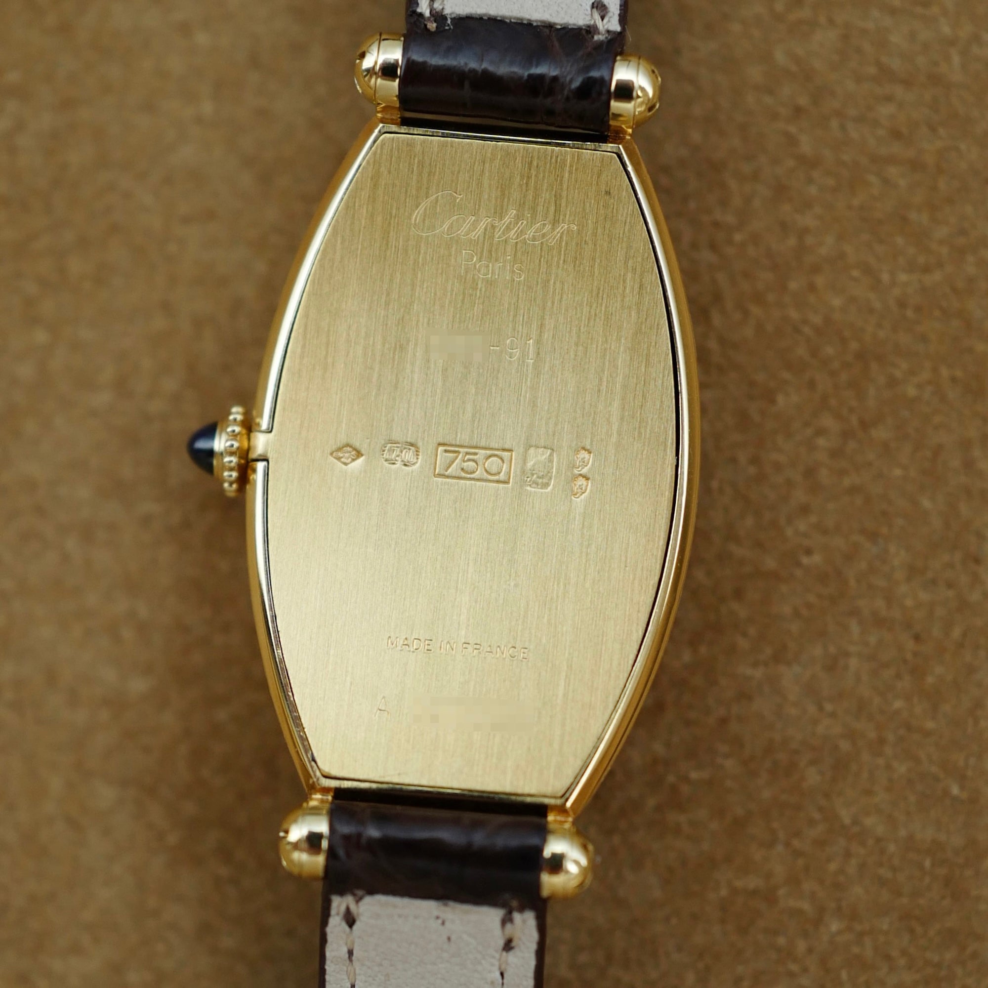 Cartier Yellow Gold Tonneau Watch, Paris 1991 (New Arrival)