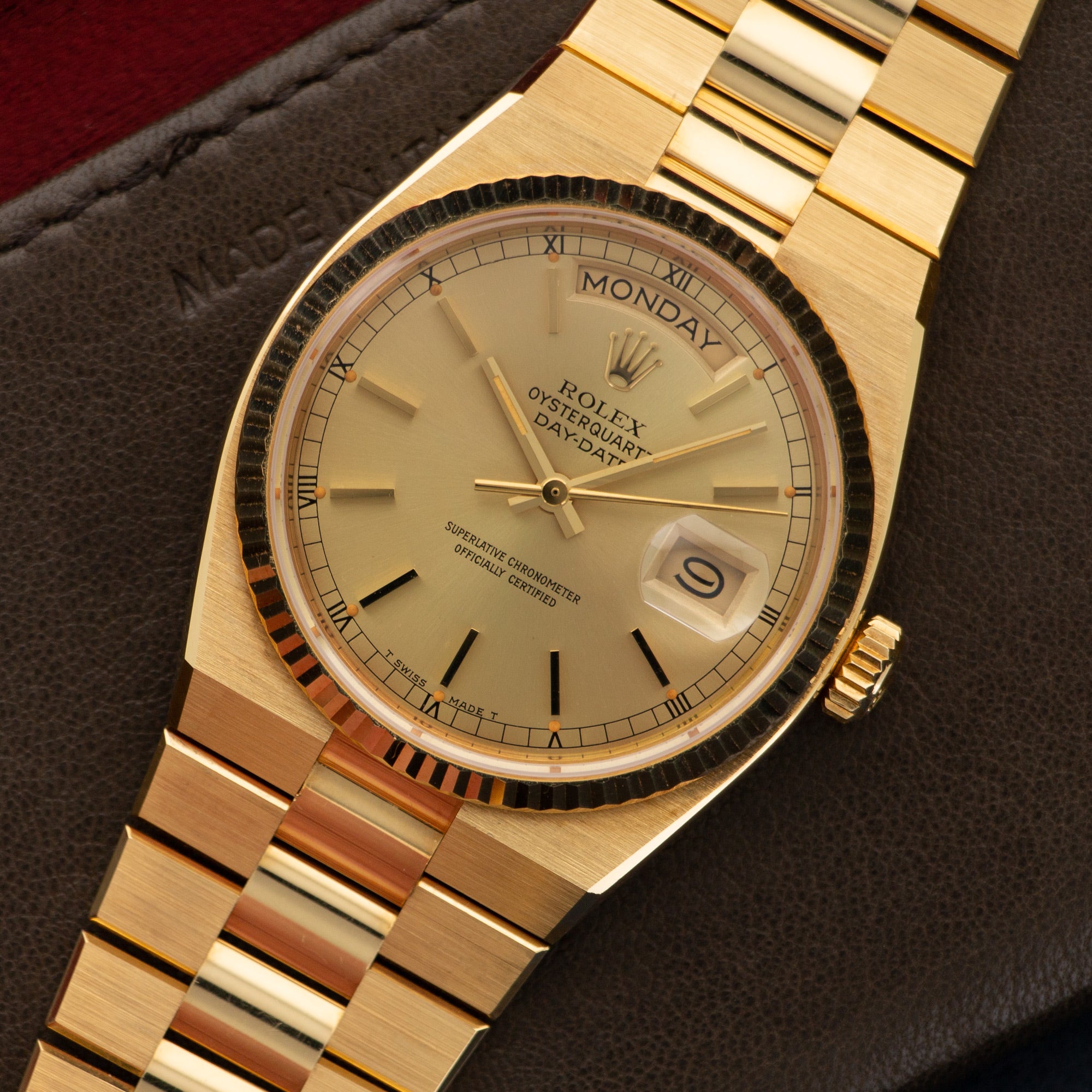 Rolex - Rolex Yellow Gold Day-Date OysterQuartz Watch Ref. 19018, in Never Worn Condition - The Keystone Watches