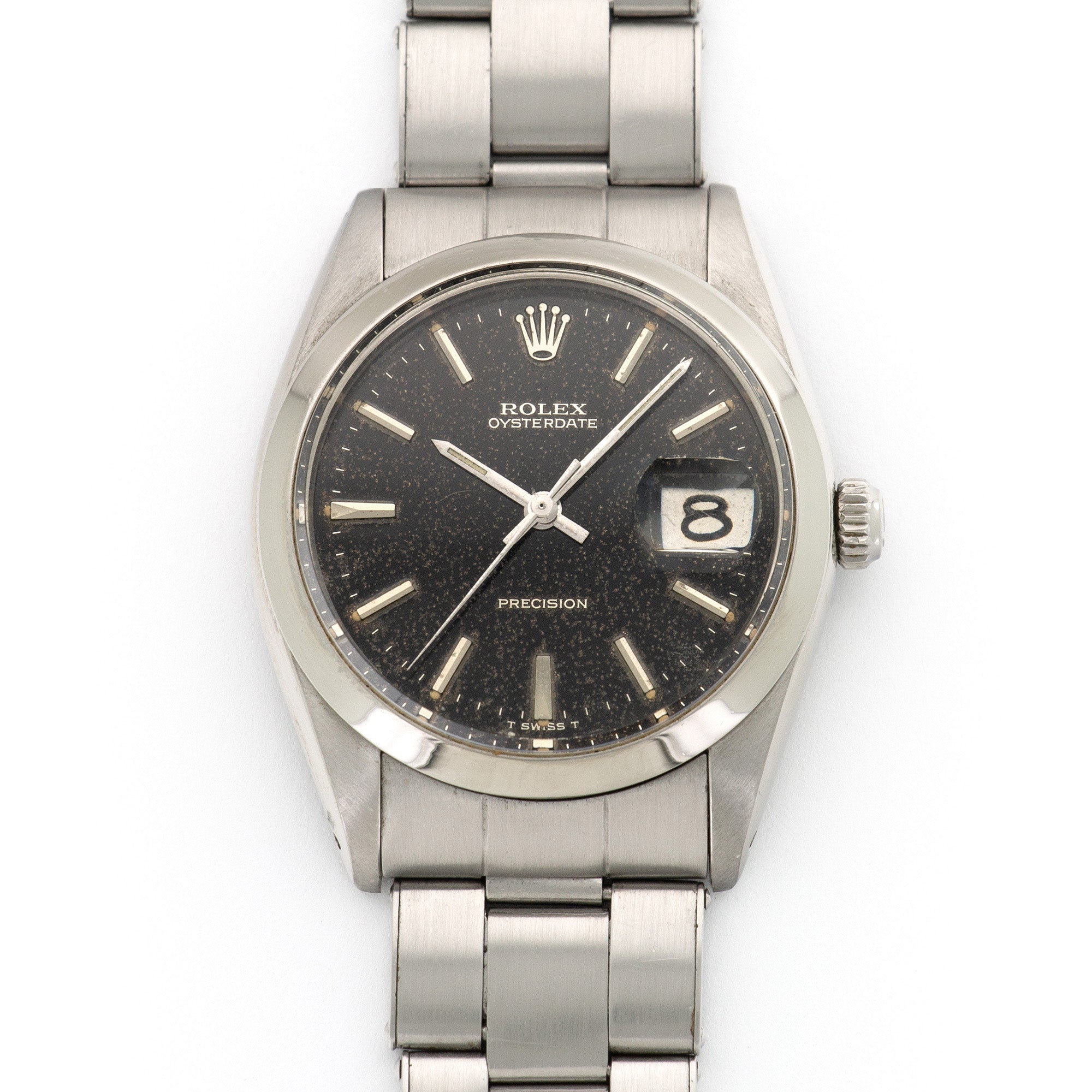 Rolex - Rolex Steel OysterDate Black Gilt Dial Watch Ref. 6694 - The Keystone Watches