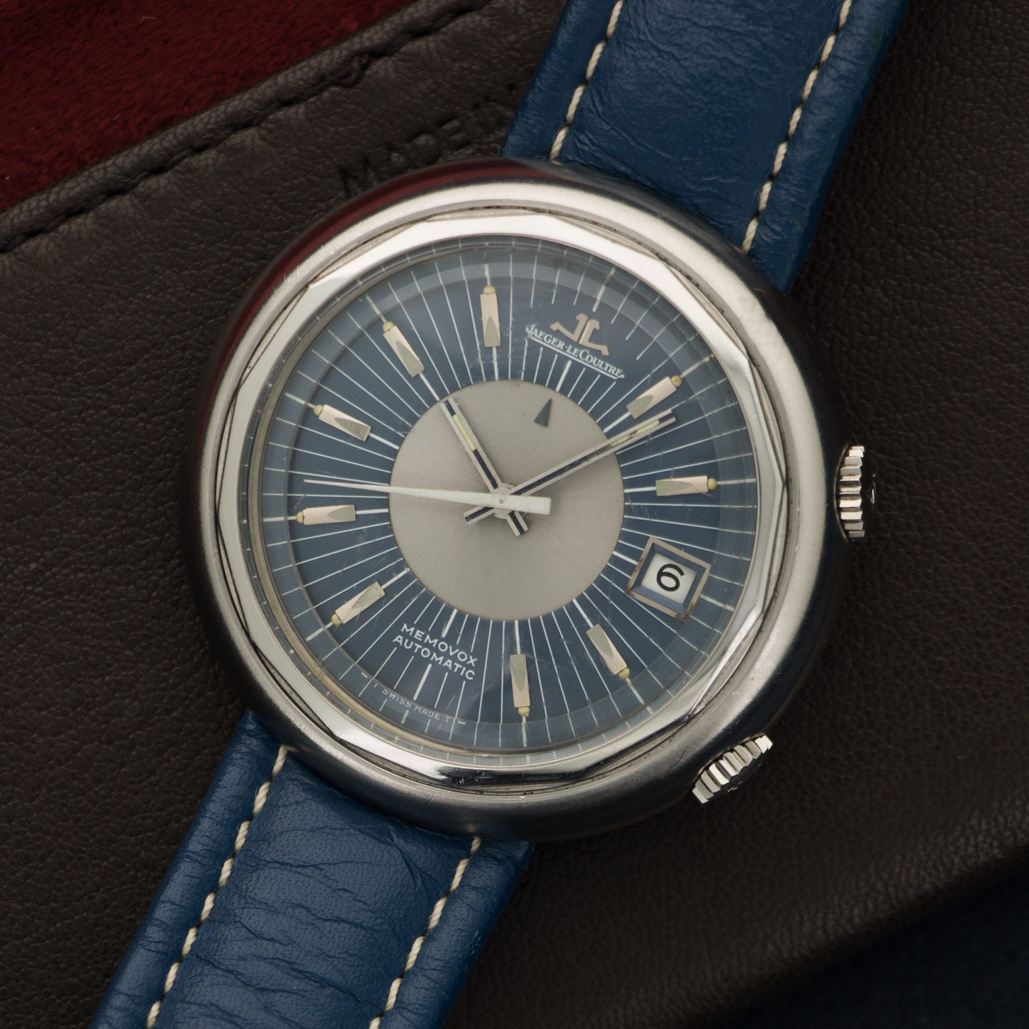 Jaeger Lecoultre Steel Memovox Snowdrop Watch Ref. E877