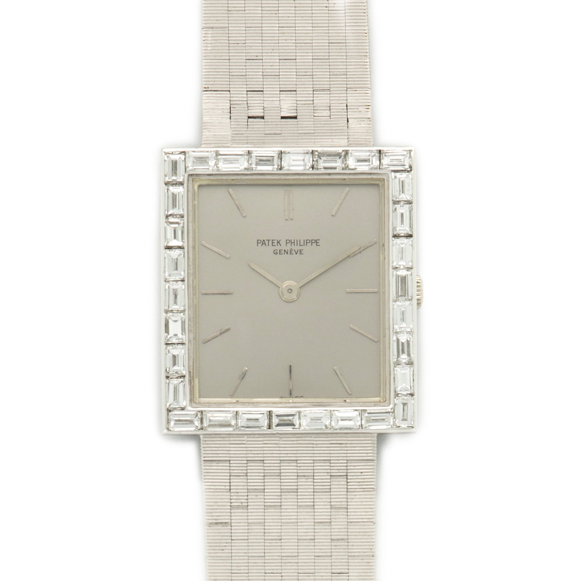 Patek Philippe - Patek Philippe White Gold Rectangular Baguette Diamond Watch Ref. 3540 - The Keystone Watches