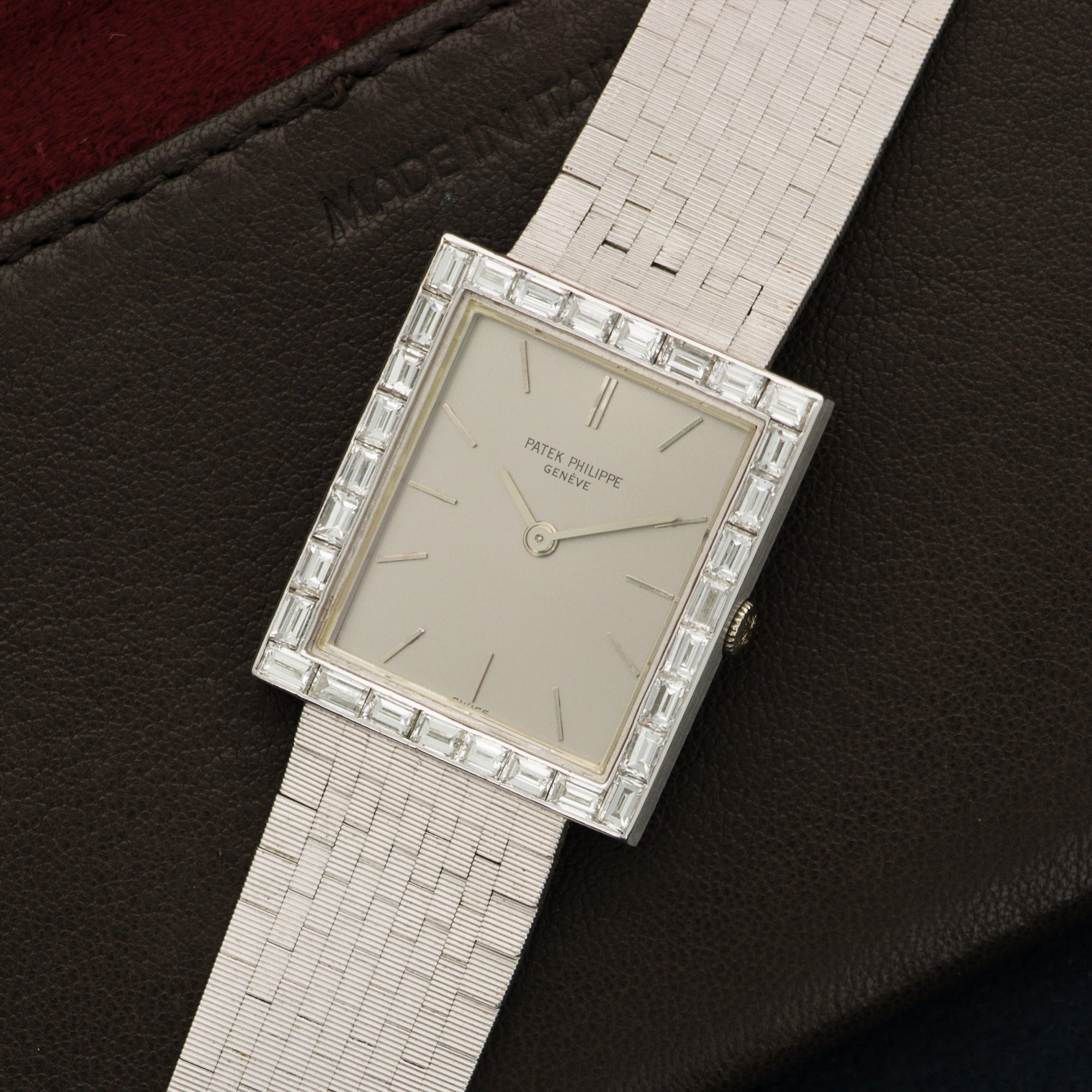 Patek Philippe - Patek Philippe White Gold Rectangular Baguette Diamond Watch Ref. 3540 - The Keystone Watches
